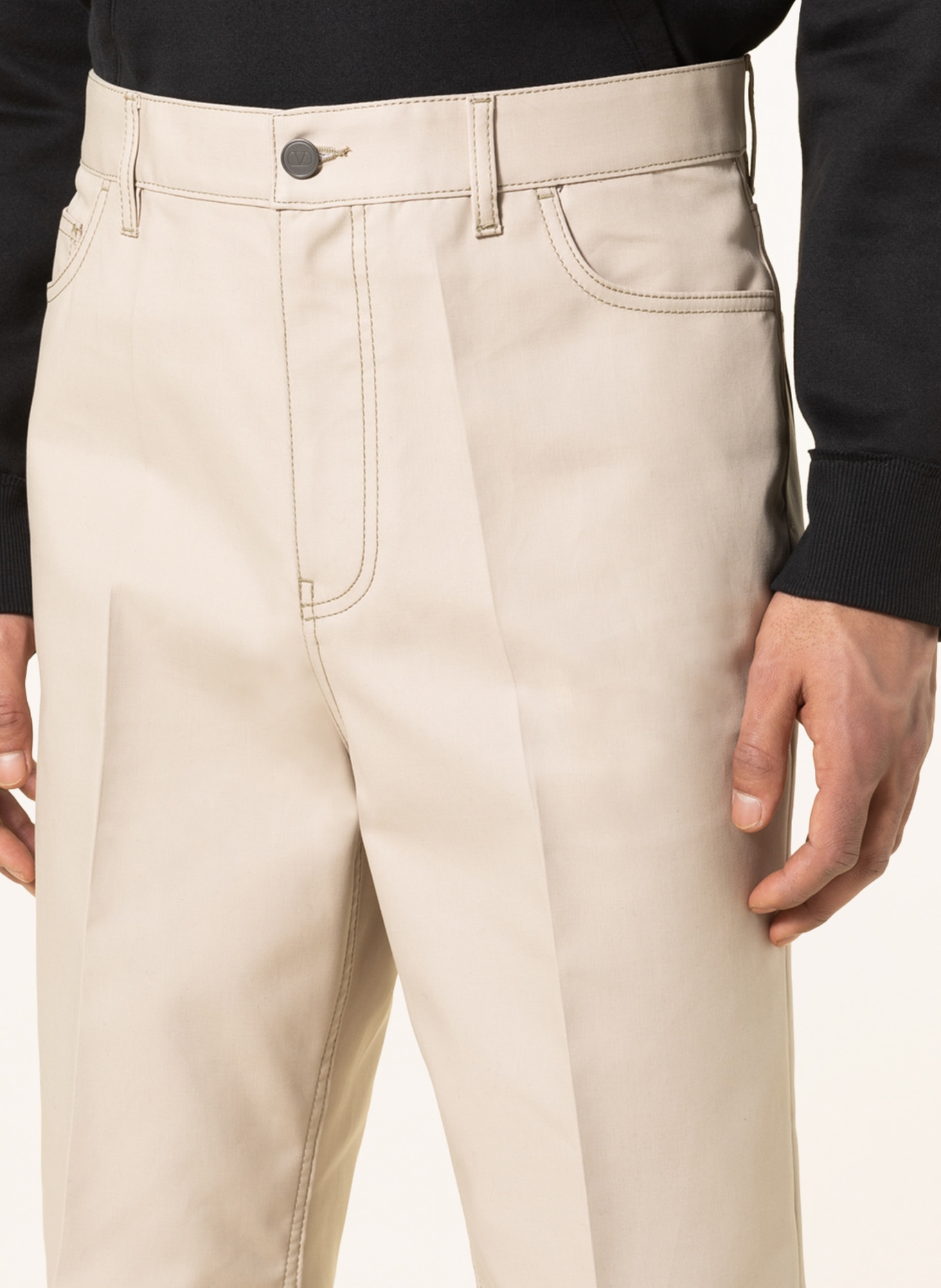 VALENTINO Hose Regular Fit, Farbe: BEIGE (Bild 5)