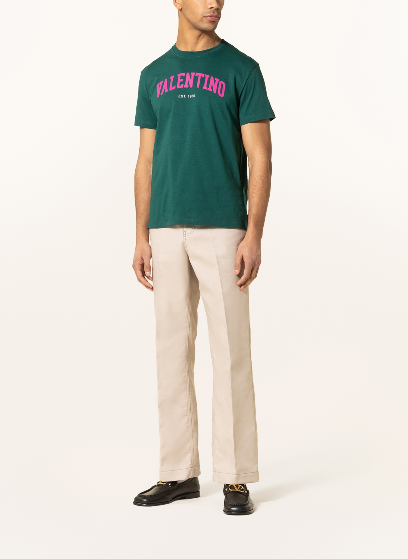 VALENTINO T-shirt, Color: DARK GREEN/ PINK (Image 2)