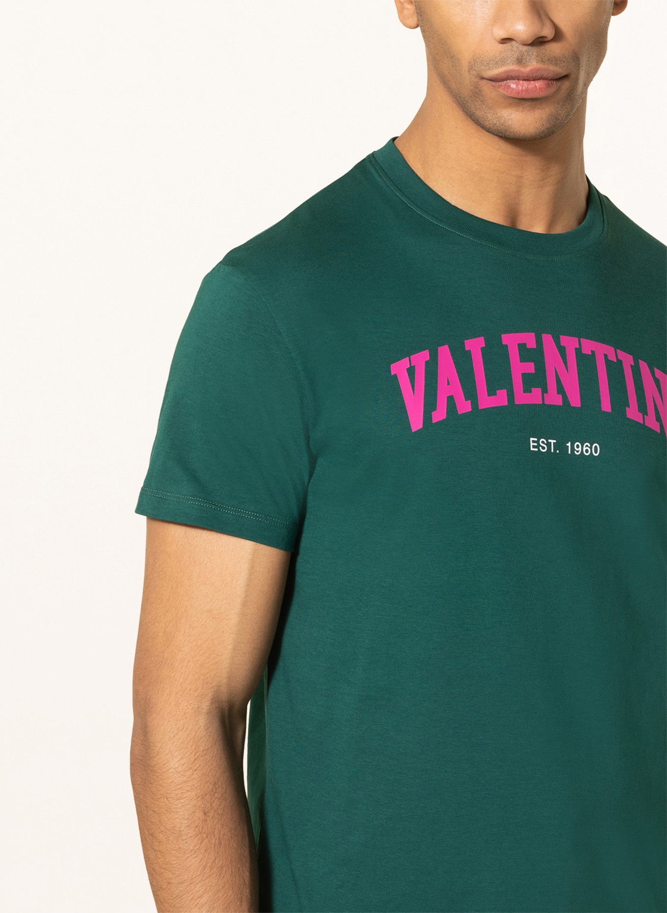 VALENTINO T-shirt, Color: DARK GREEN/ PINK (Image 4)