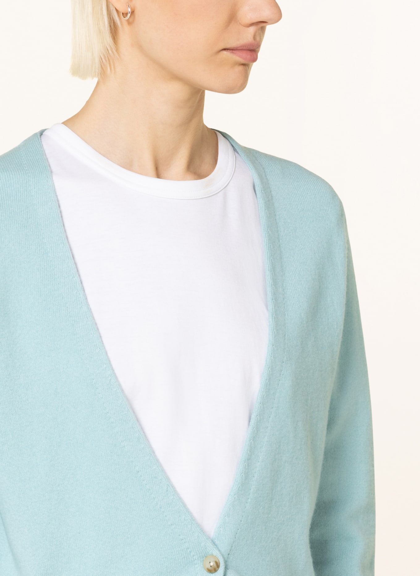LOULOU STUDIO Cardigan CUPO made of cashmere, Color: TURQUOISE (Image 4)