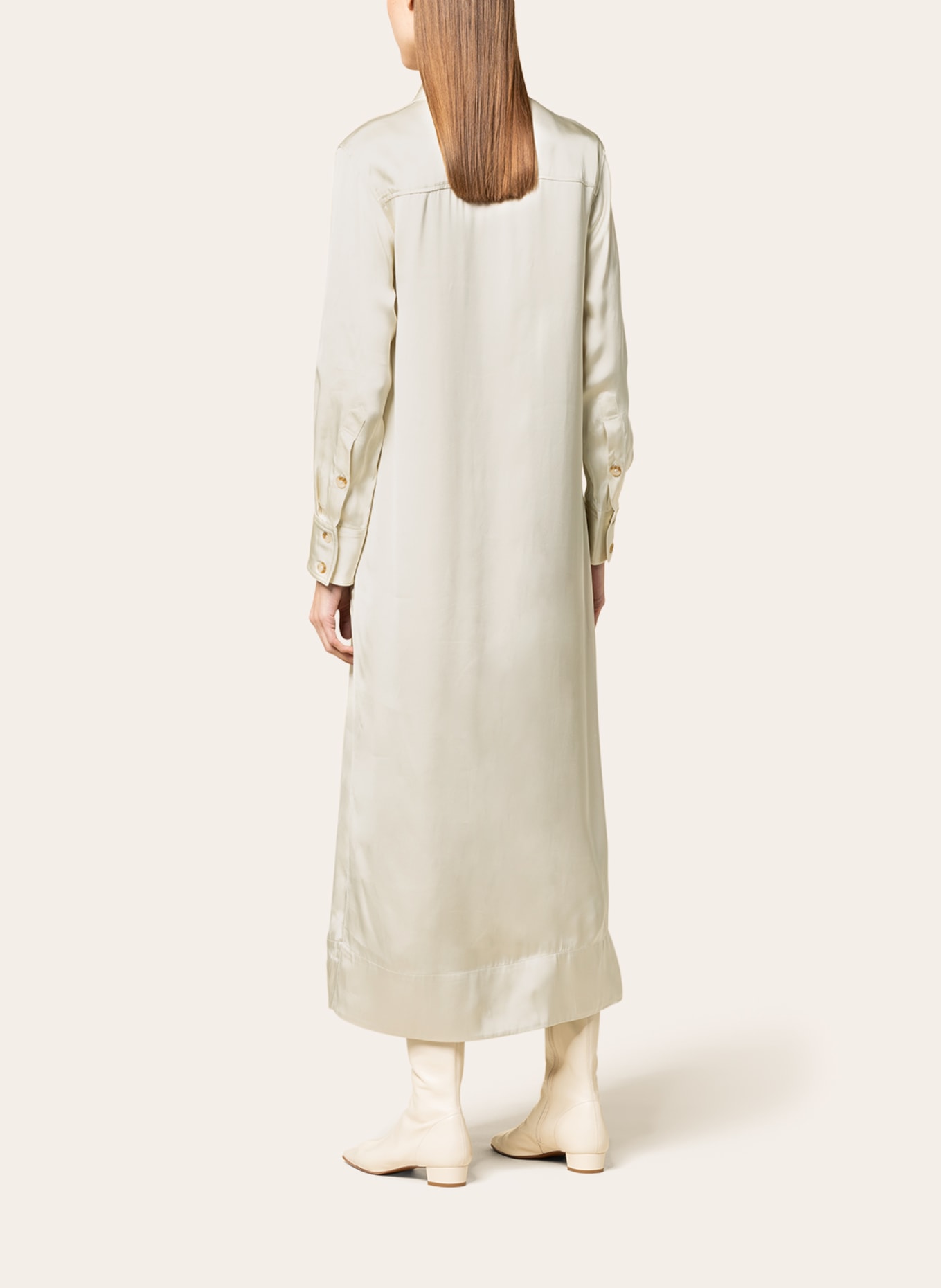 LOULOU STUDIO Shirt dress ARA made of satin, Color: ECRU (Image 3)