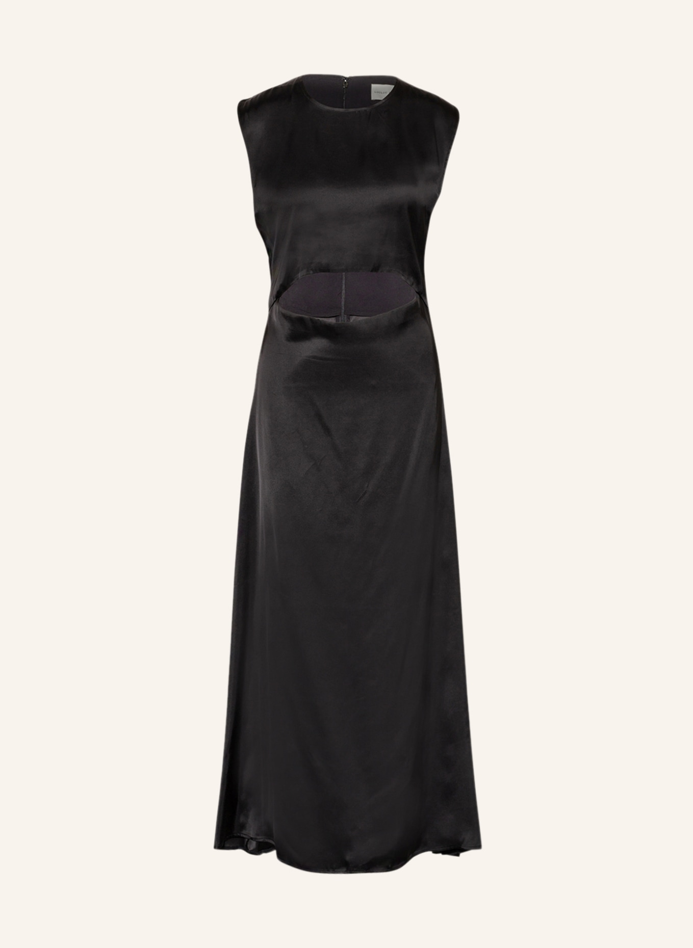 LOULOU STUDIO Silk dress COPAN with cut-out, Color: BLACK (Image 1)