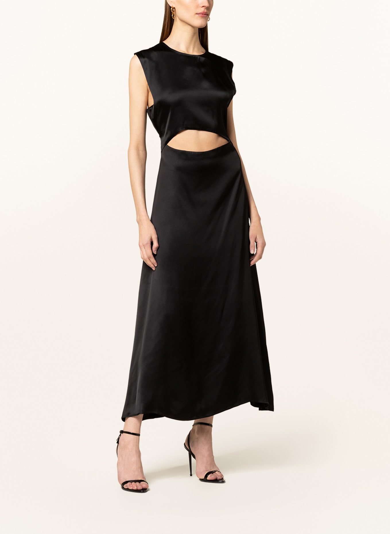 LOULOU STUDIO Silk dress COPAN with cut-out, Color: BLACK (Image 2)