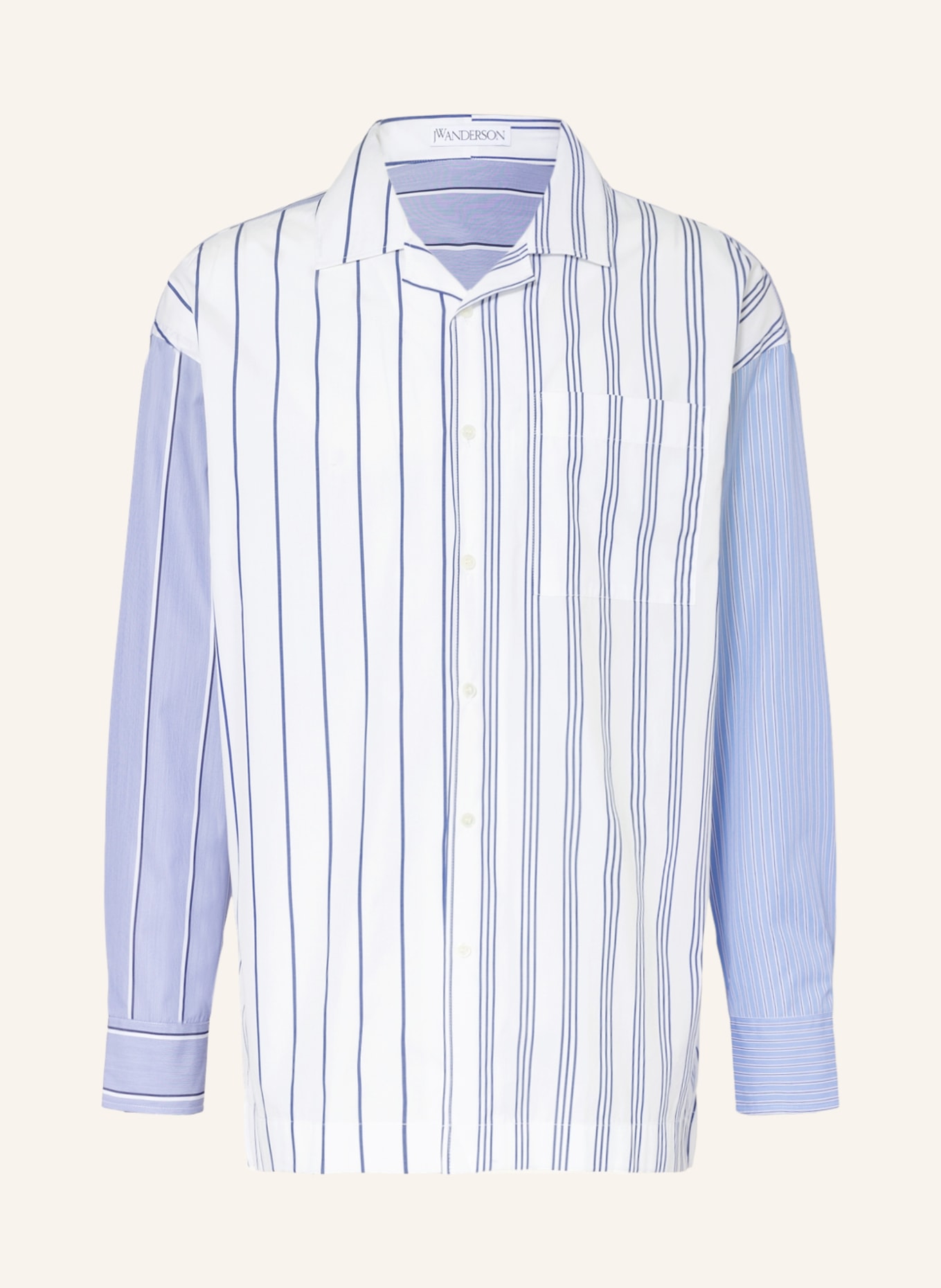JW ANDERSON Shirt relaxed fit, Color: WHITE/ BLUE/ LIGHT BLUE (Image 1)