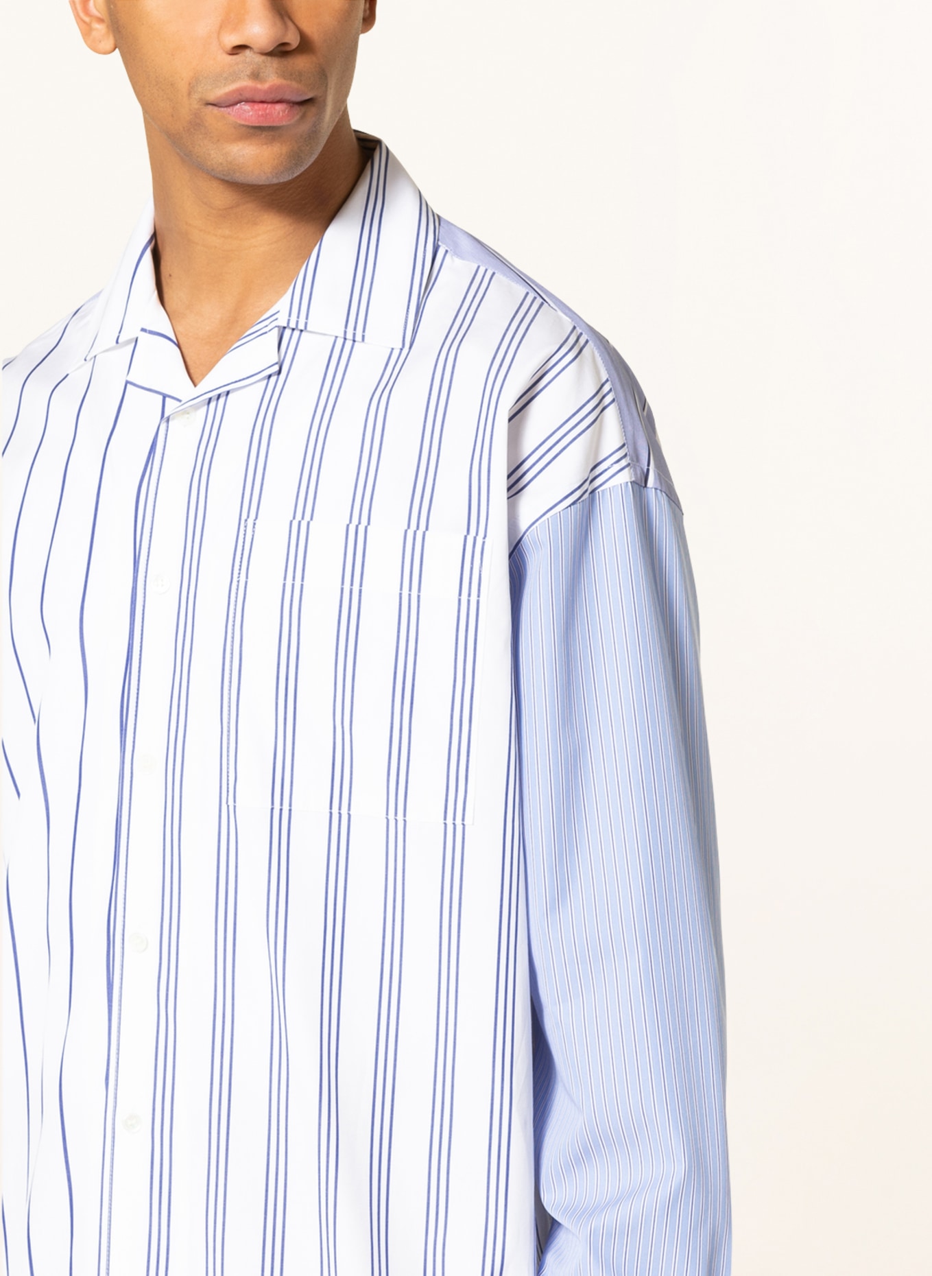 JW ANDERSON Shirt relaxed fit, Color: WHITE/ BLUE/ LIGHT BLUE (Image 4)