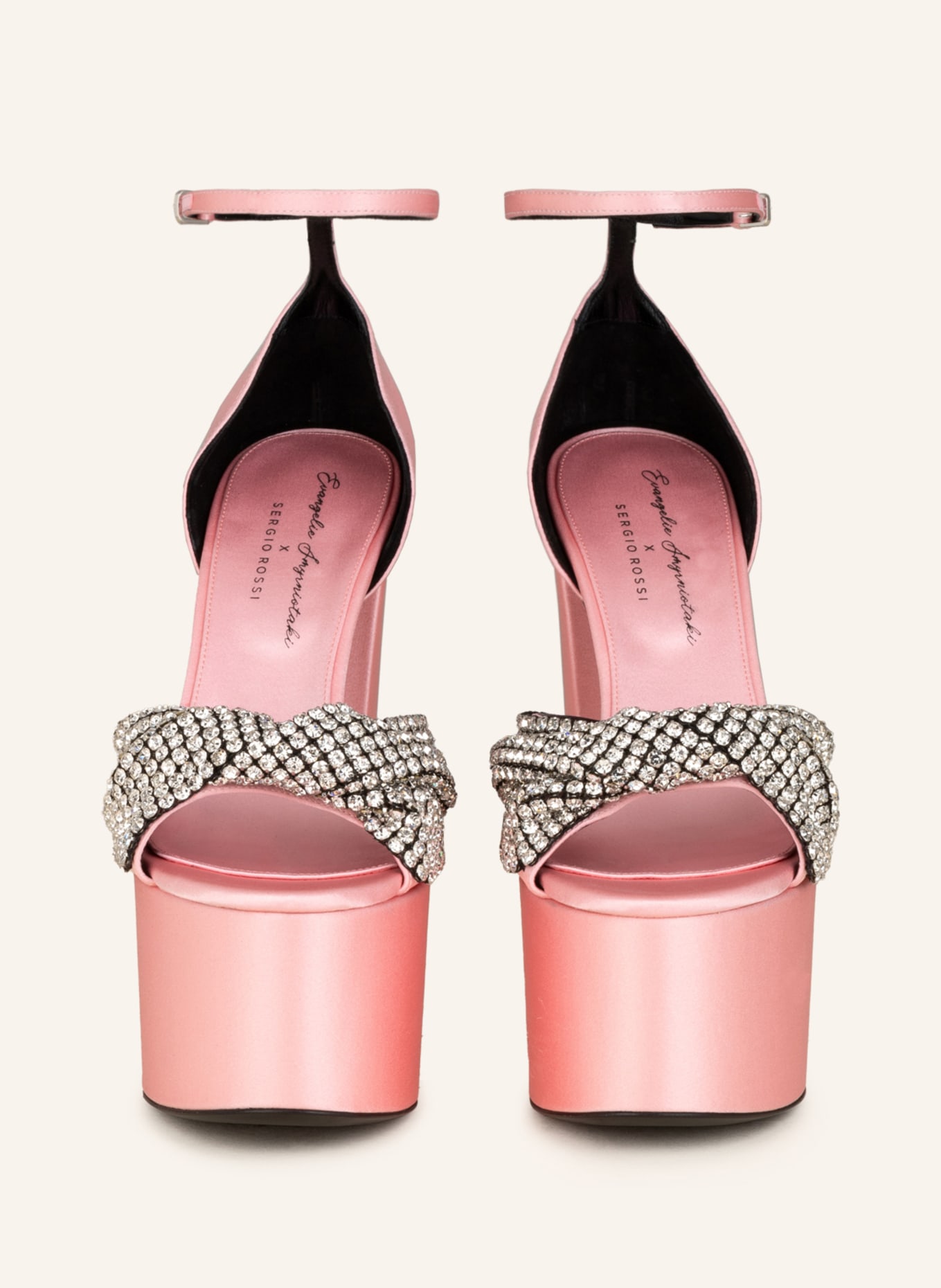 sergio rossi Platform sandals with decorative gems, Color: PINK (Image 3)