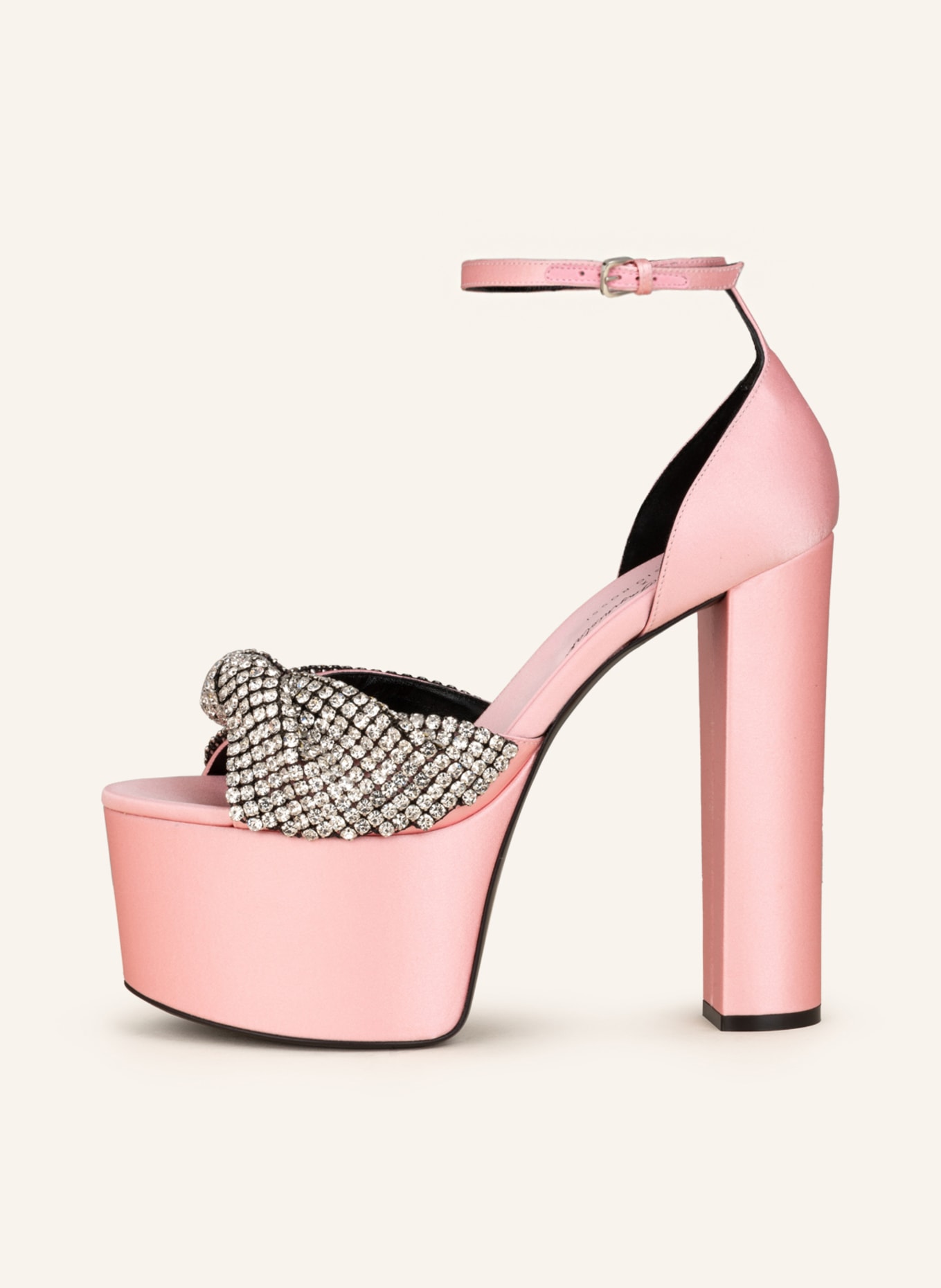sergio rossi Platform sandals with decorative gems, Color: PINK (Image 4)