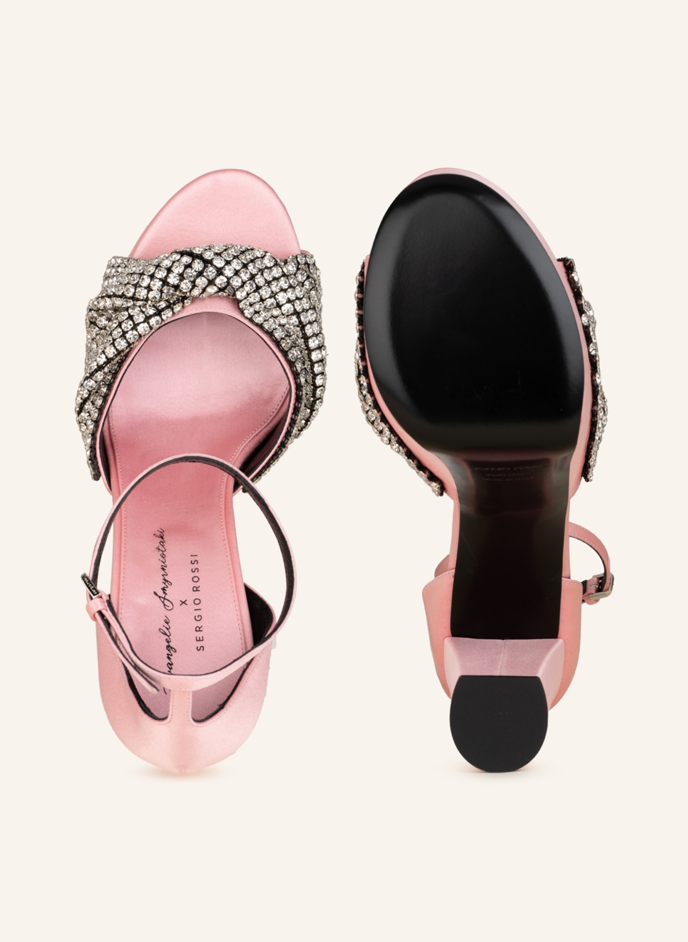 sergio rossi Platform sandals with decorative gems, Color: PINK (Image 5)