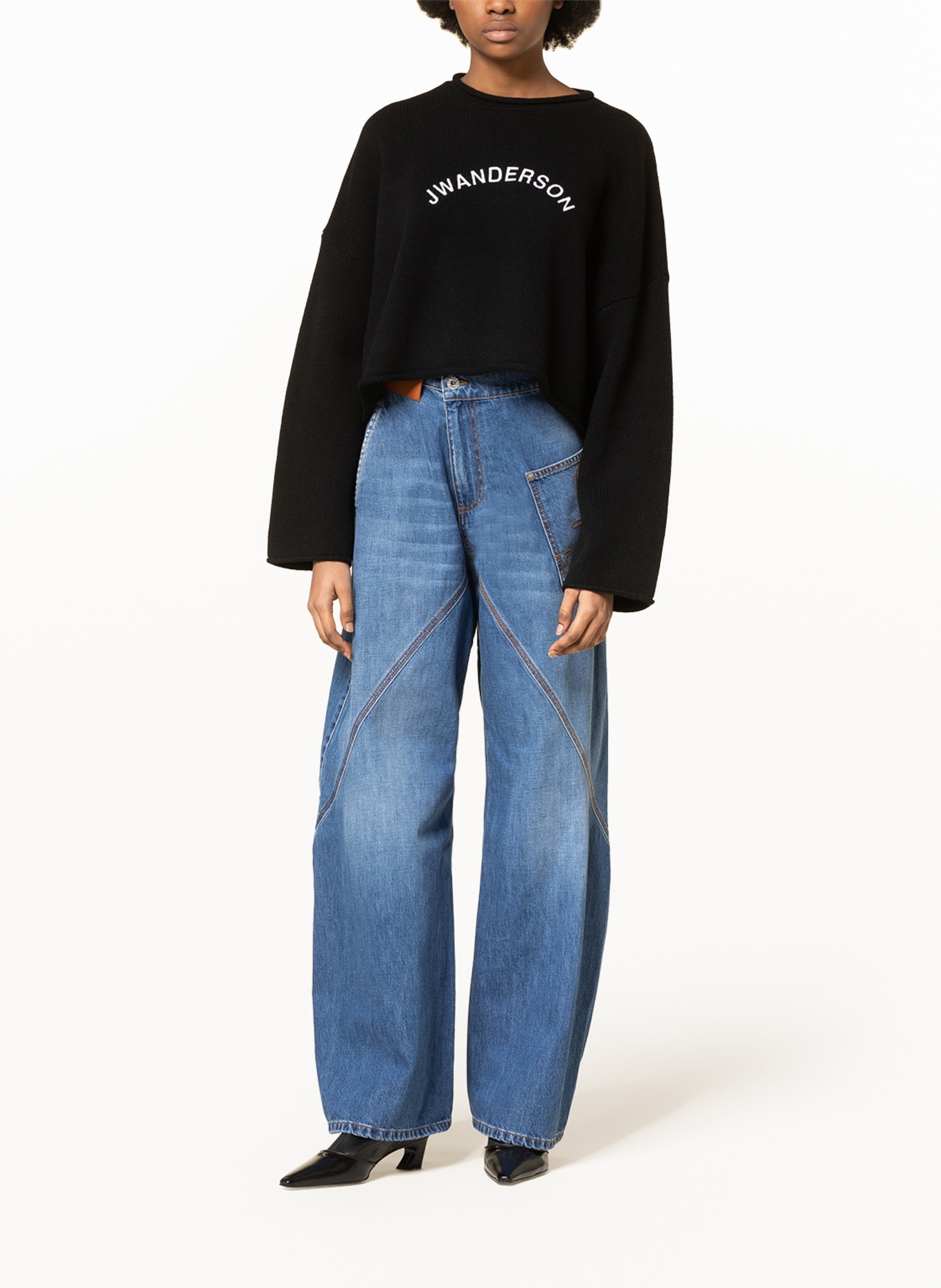 JW ANDERSON Cropped sweater, Color: BLACK (Image 2)