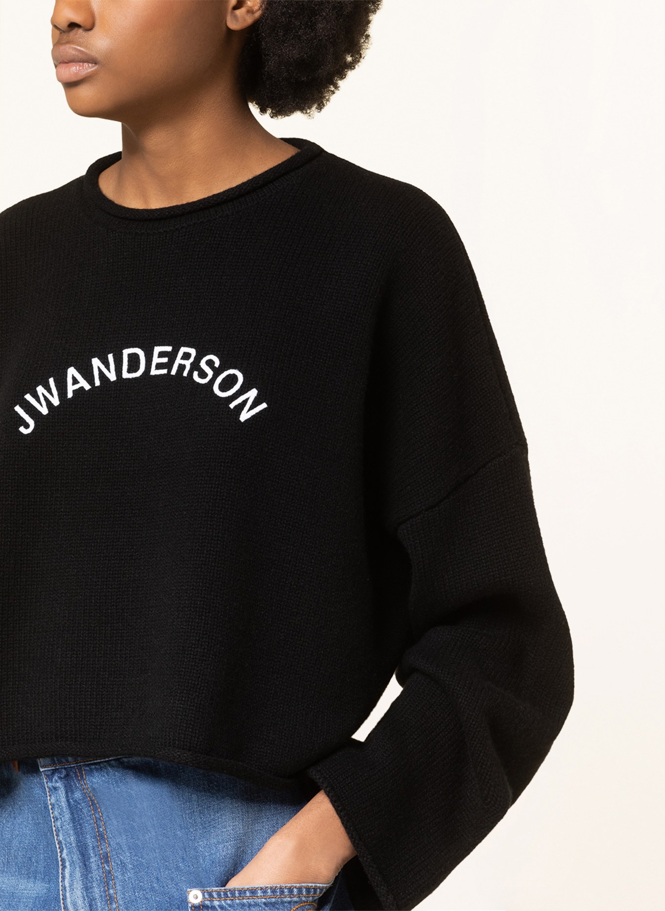 JW ANDERSON Cropped sweater, Color: BLACK (Image 4)