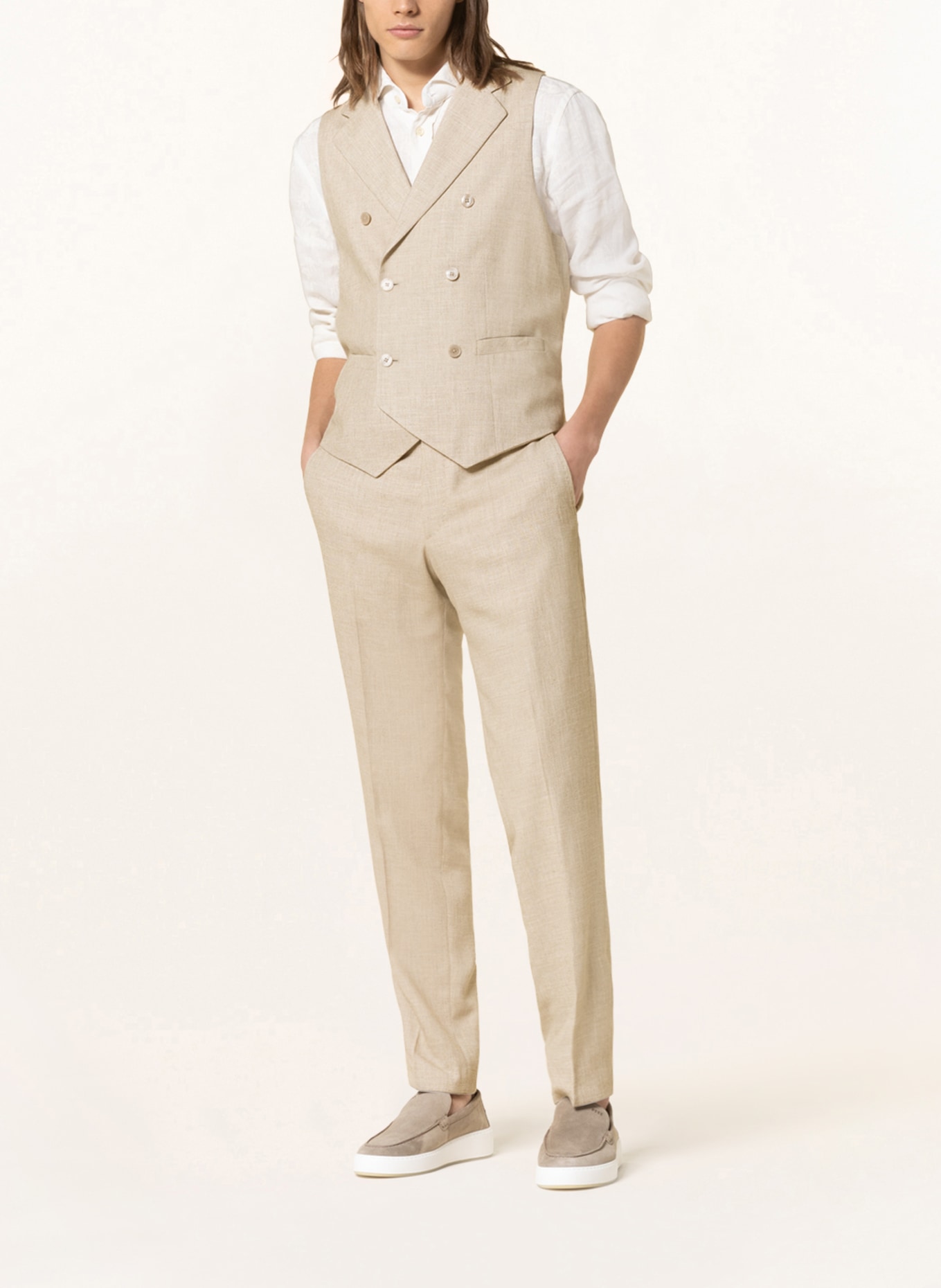 BALDESSARINI Suit vest extra slim fit, Color: LIGHT BROWN (Image 2)