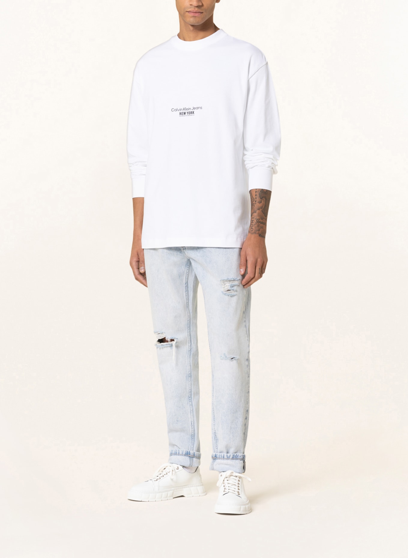 Calvin Klein Jeans Tričko s dlouhým rukávem, Barva: BÍLÁ (Obrázek 3)