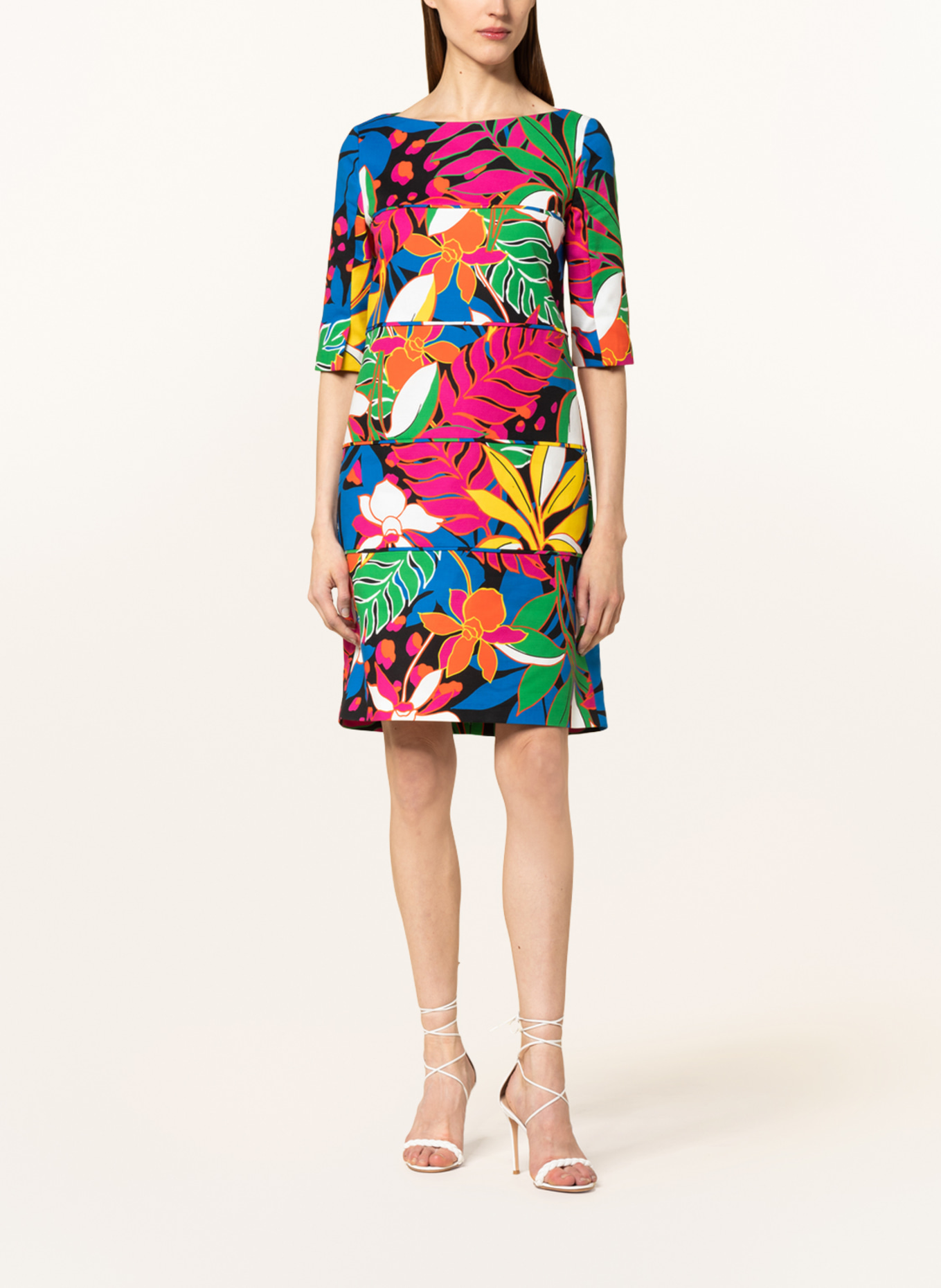 TALBOT RUNHOF Kleid mit 3/4-Arm, Farbe: WEISS/ PINK/ GRÜN (Bild 2)