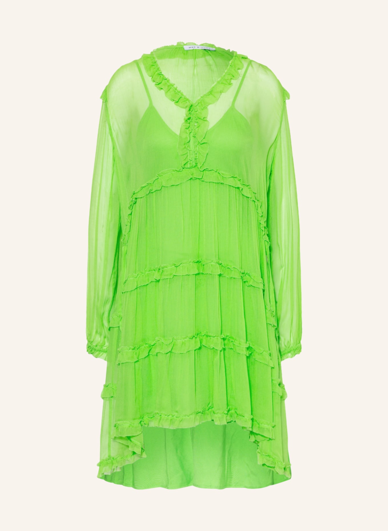 MRS & HUGS Dress with ruffles, Color: LIGHT GREEN (Image 1)