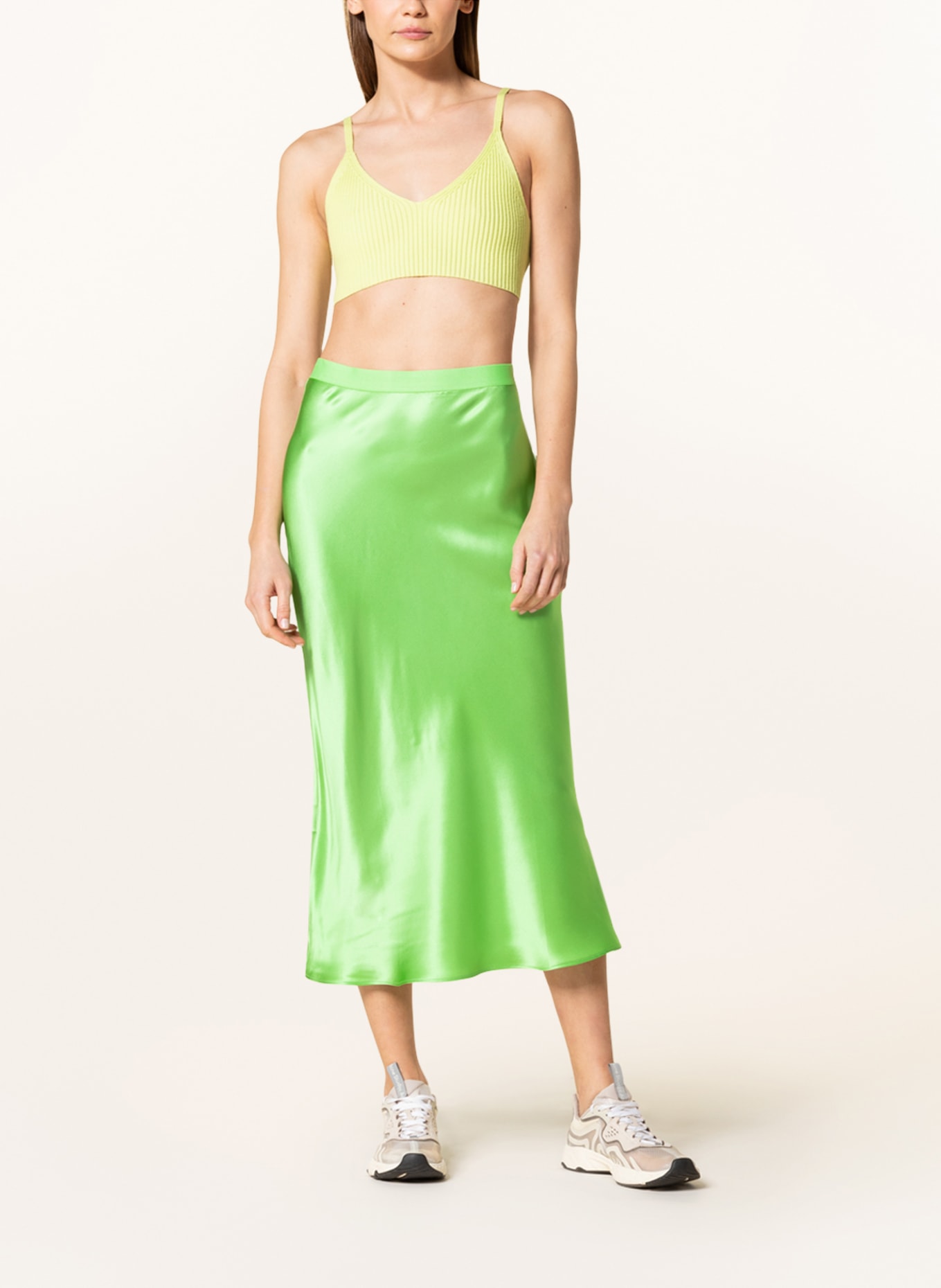 MRS & HUGS Silk skirt , Color: LIGHT GREEN (Image 2)