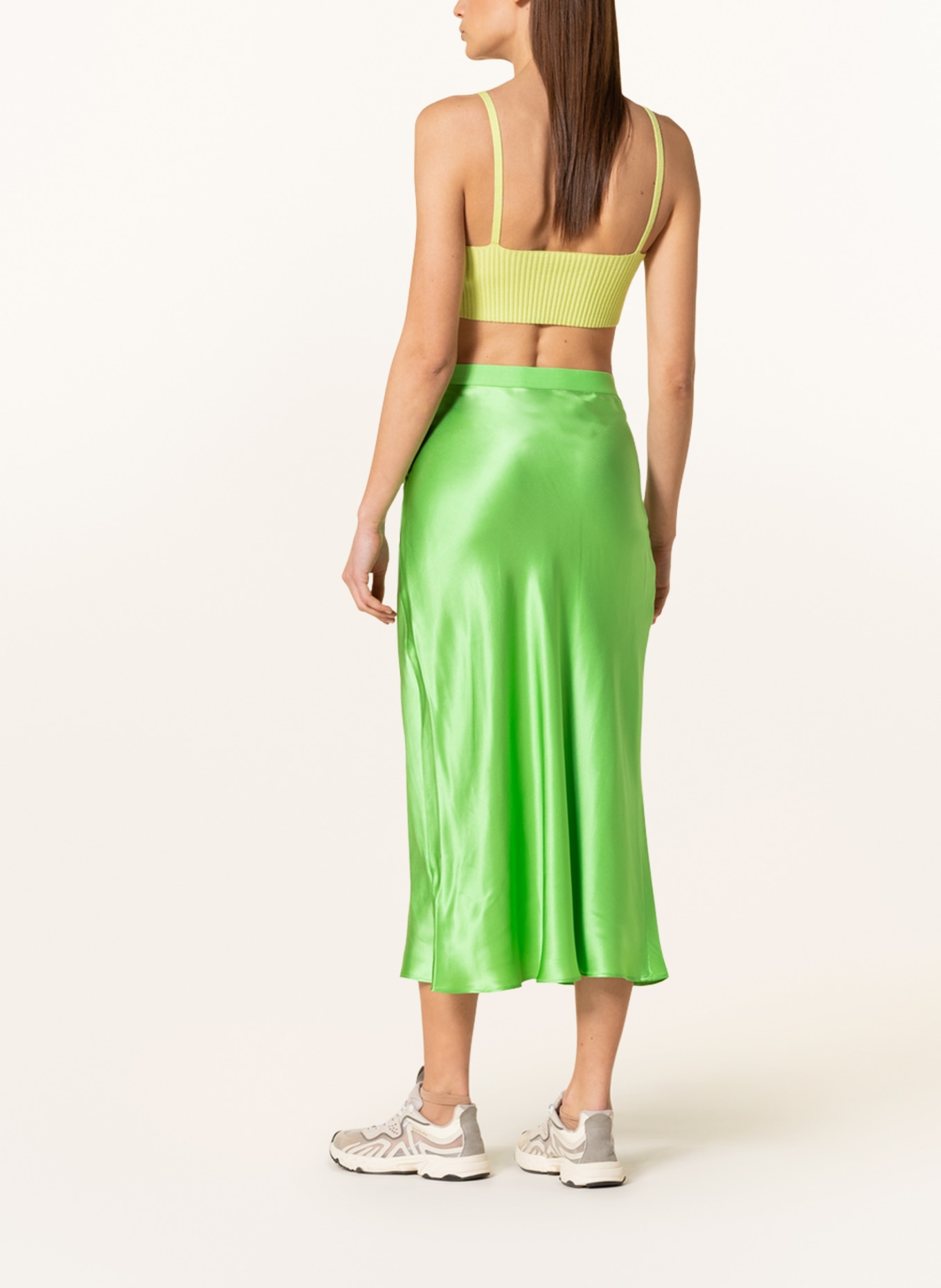 MRS & HUGS Silk skirt , Color: LIGHT GREEN (Image 3)