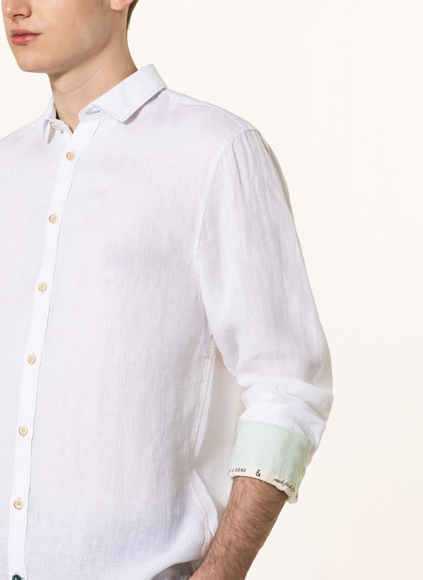 COLOURS & SONS Leinenhemd Regular Fit, Farbe: WEISS (Bild 4)