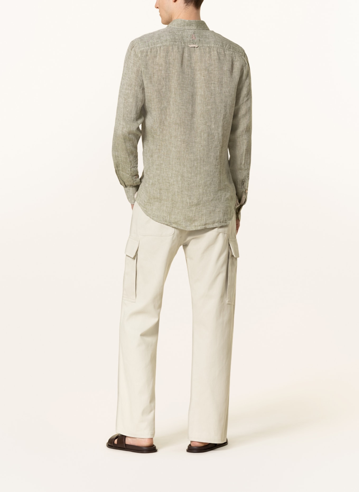 COLOURS & SONS Leinenhemd Regular Fit, Farbe: OLIV (Bild 3)