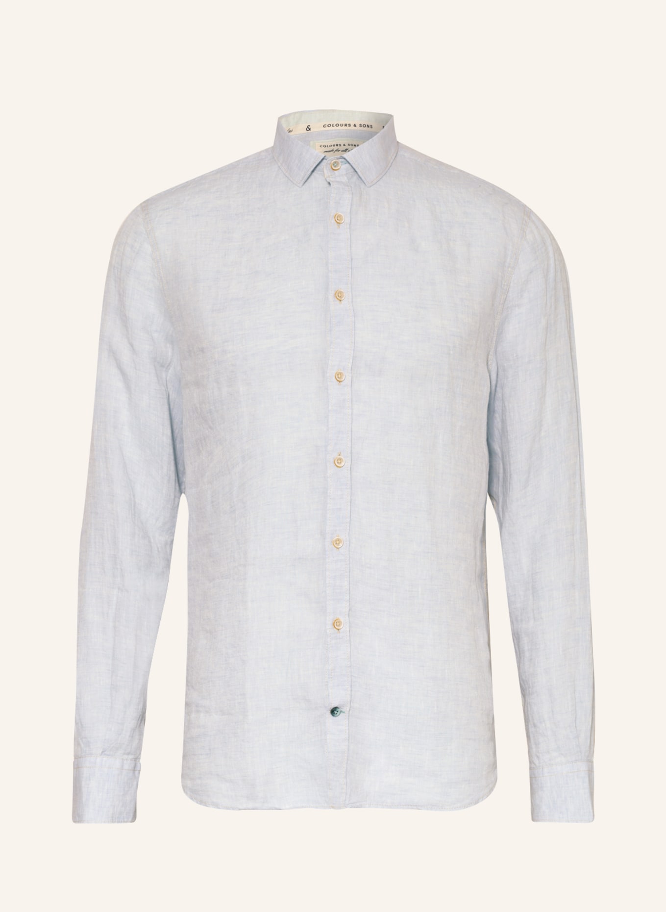 COLOURS & SONS Linen shirt regular fit, Color: LIGHT BLUE (Image 1)