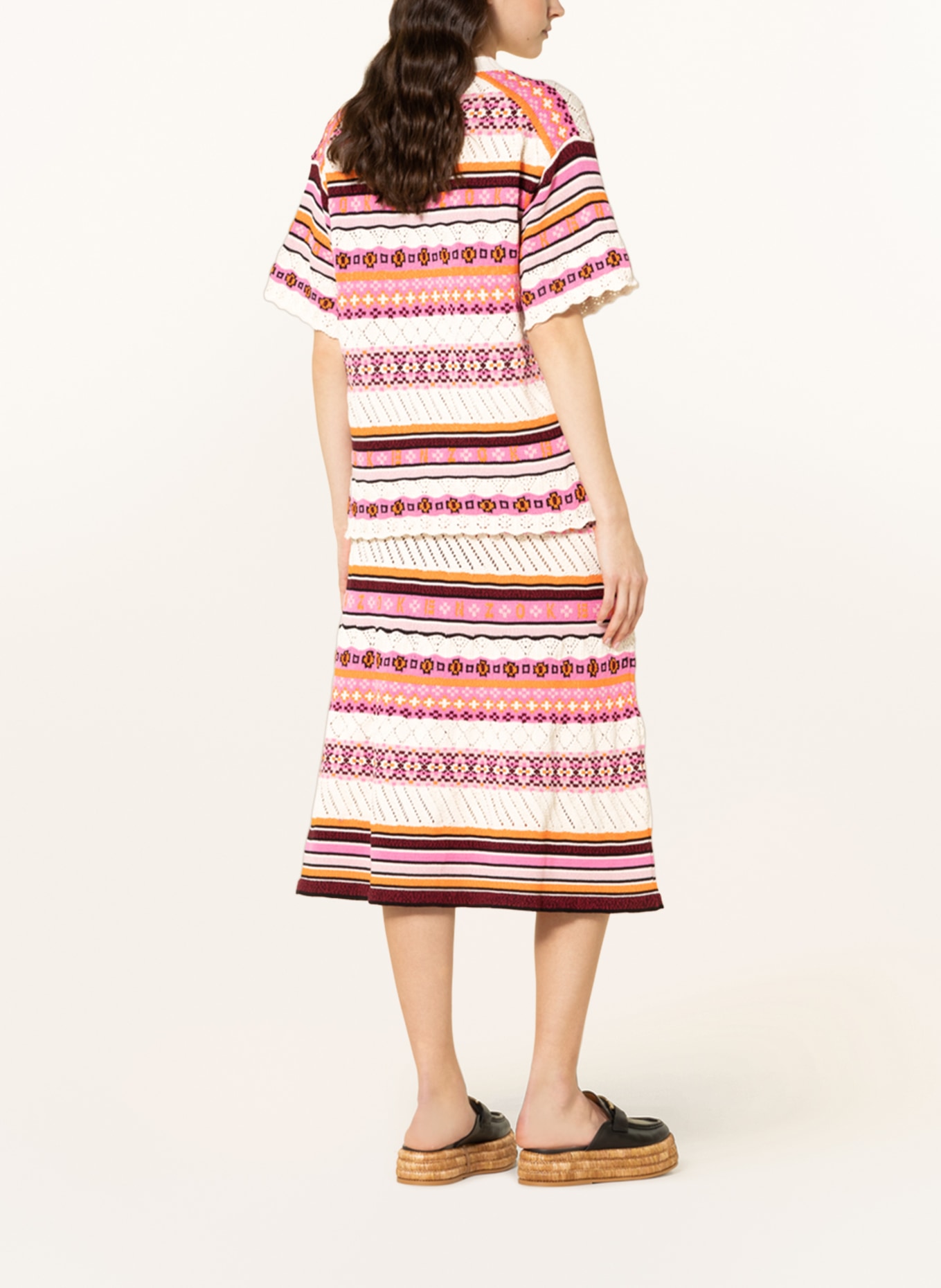 KENZO Knit skirt, Color: CREAM/ PINK/ ORANGE (Image 3)