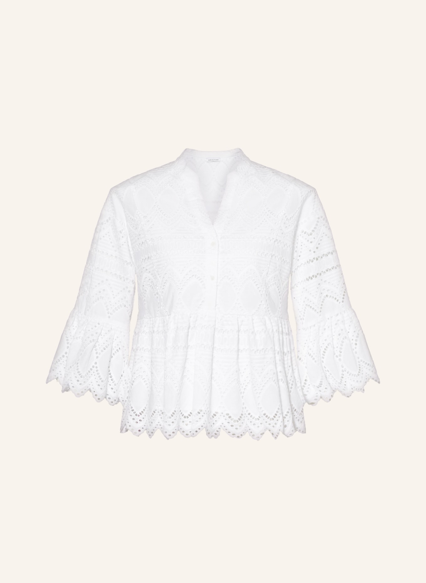 MRS & HUGS Shirt blouse made of lace, Color: WHITE (Image 1)