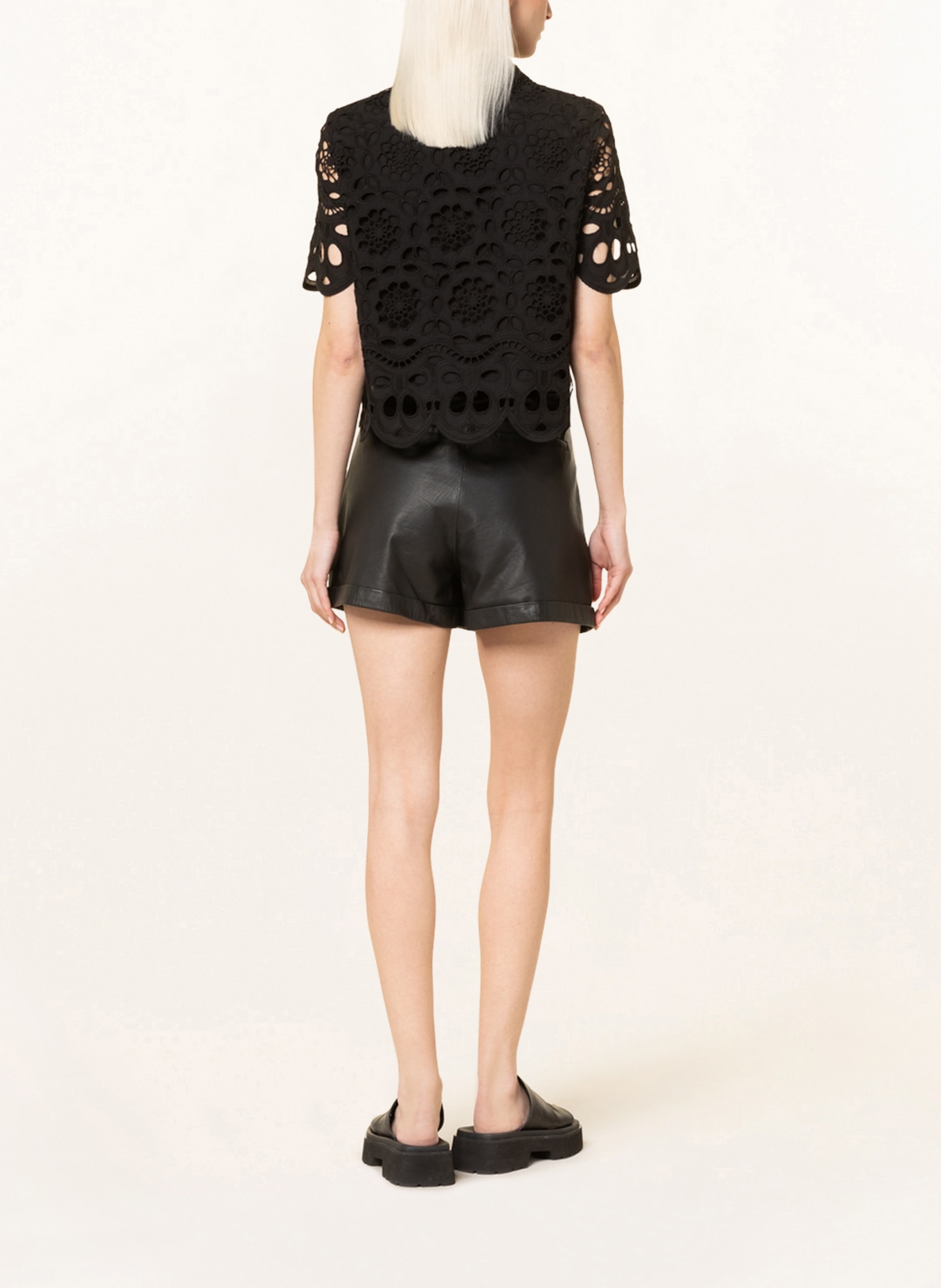 MRS & HUGS Shirt blouse made of lace, Color: BLACK (Image 3)