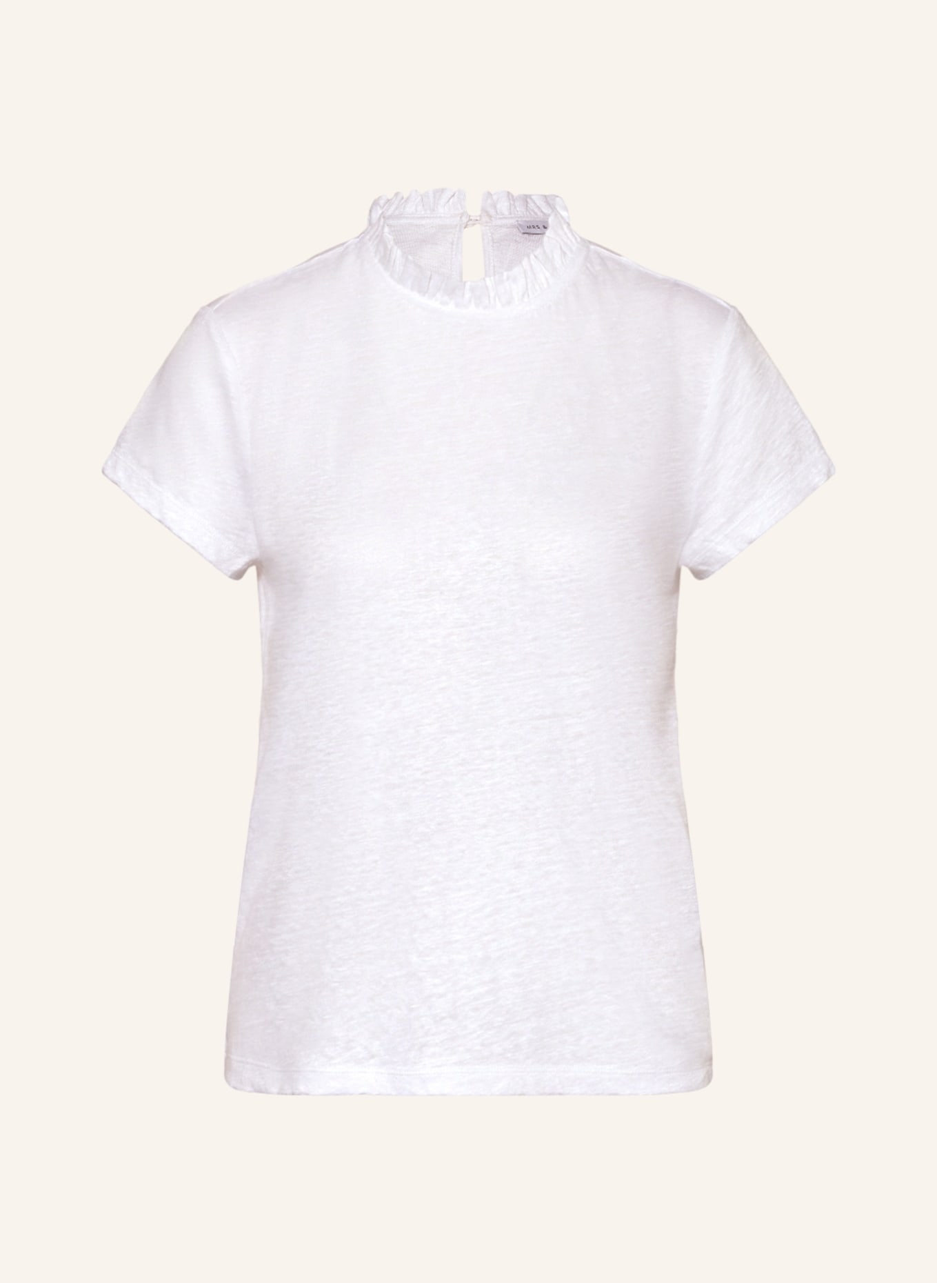 MRS & HUGS Linen T-shirt with ruffles, Color: WHITE(Image null)