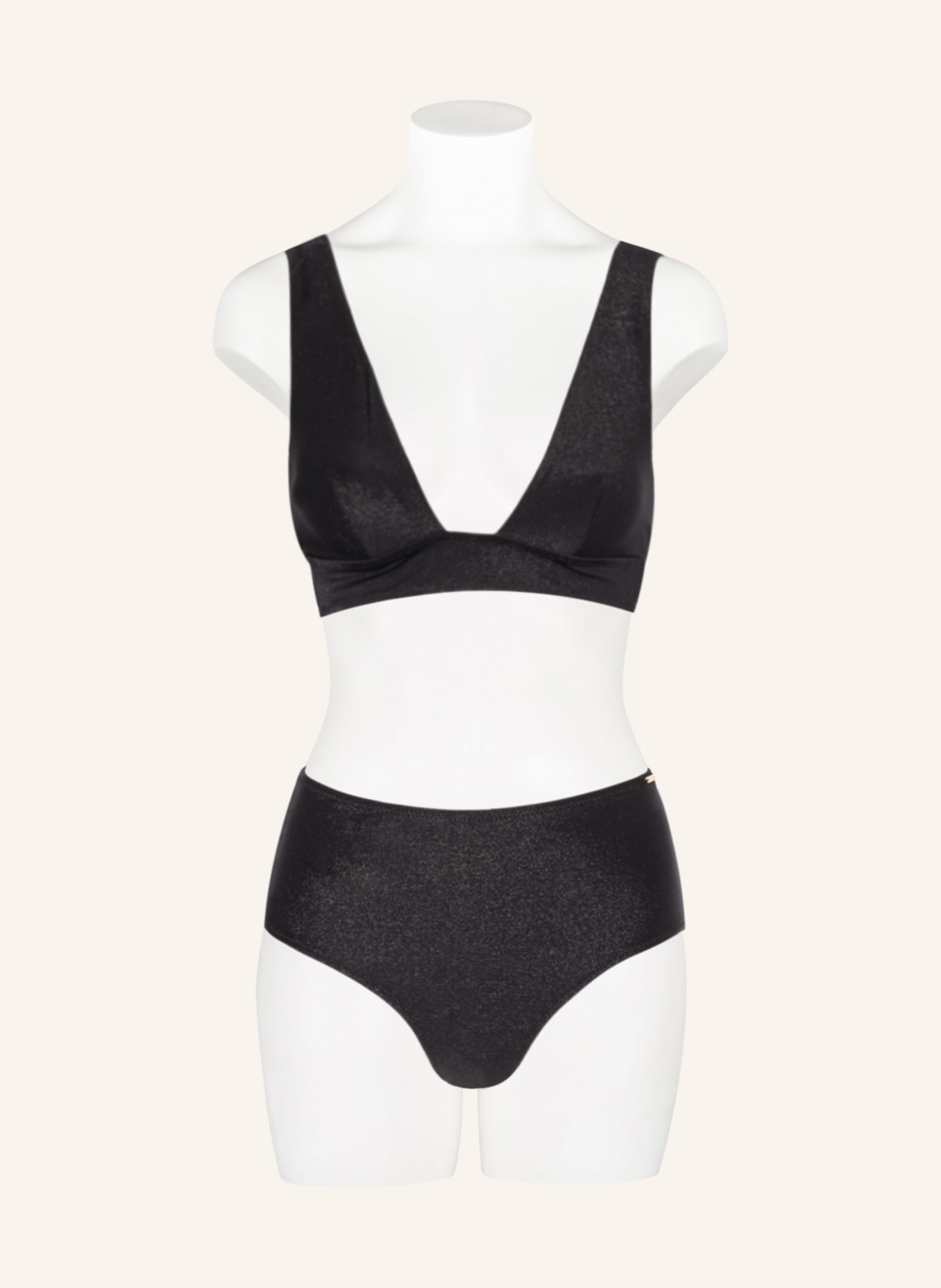 Aubade Bralette bikini top SUMMER GLOW with glitter thread, Color: BLACK (Image 2)