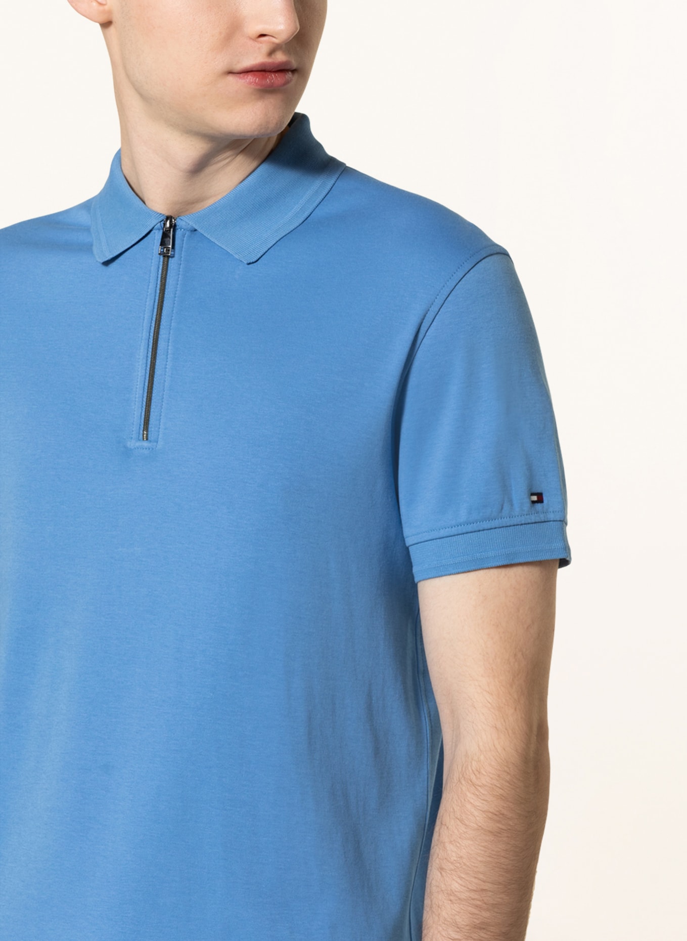 TOMMY HILFIGER Jersey-Poloshirt Slim Fit, Farbe: HELLBLAU (Bild 4)