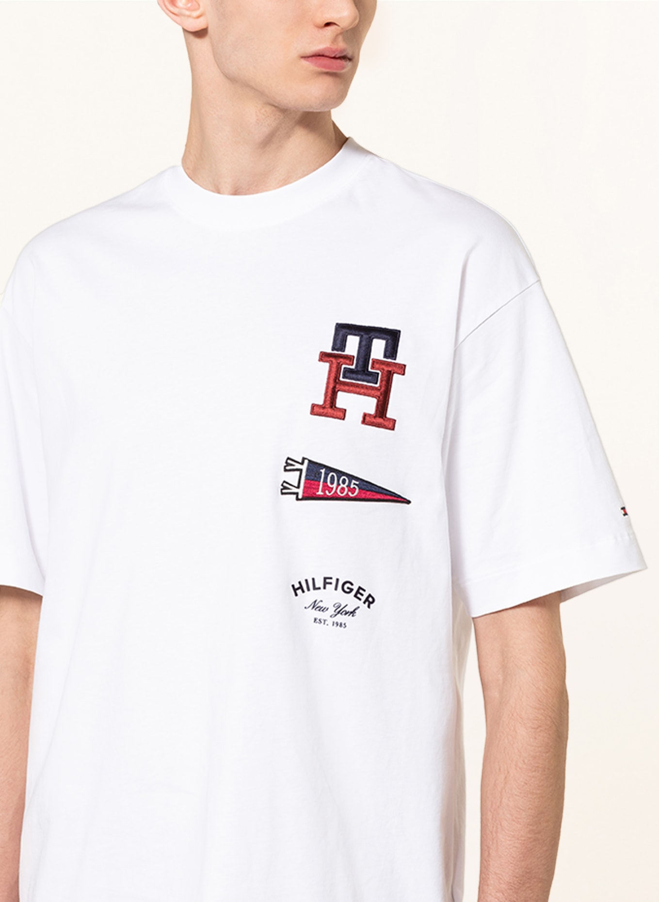 TOMMY HILFIGER Oversized-Shirt, Farbe: WEISS/ DUNKELBLAU/ ROT (Bild 4)