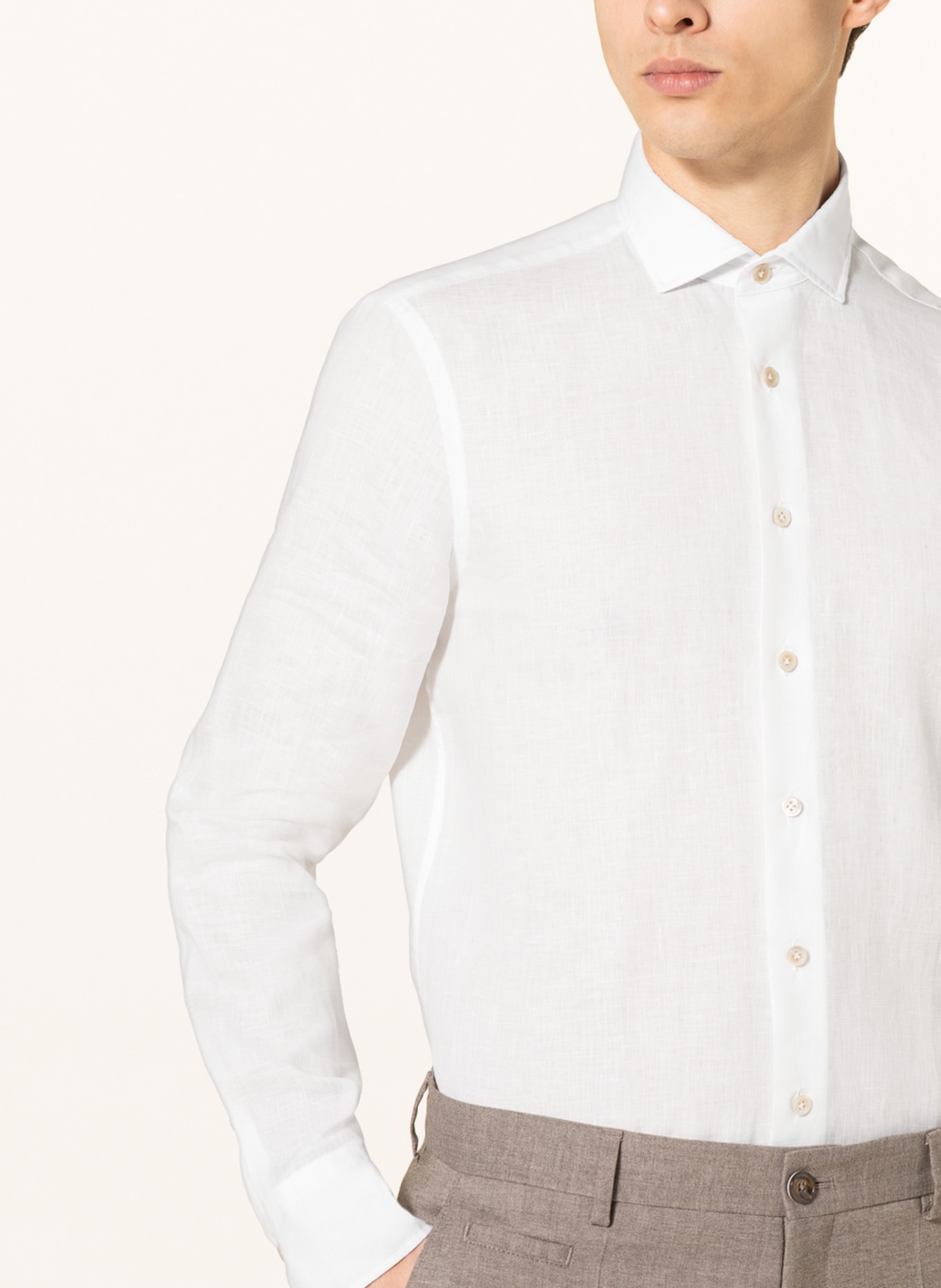 OLYMP SIGNATURE Lněná košile Tailored Fit, Barva: BÍLÁ (Obrázek 4)