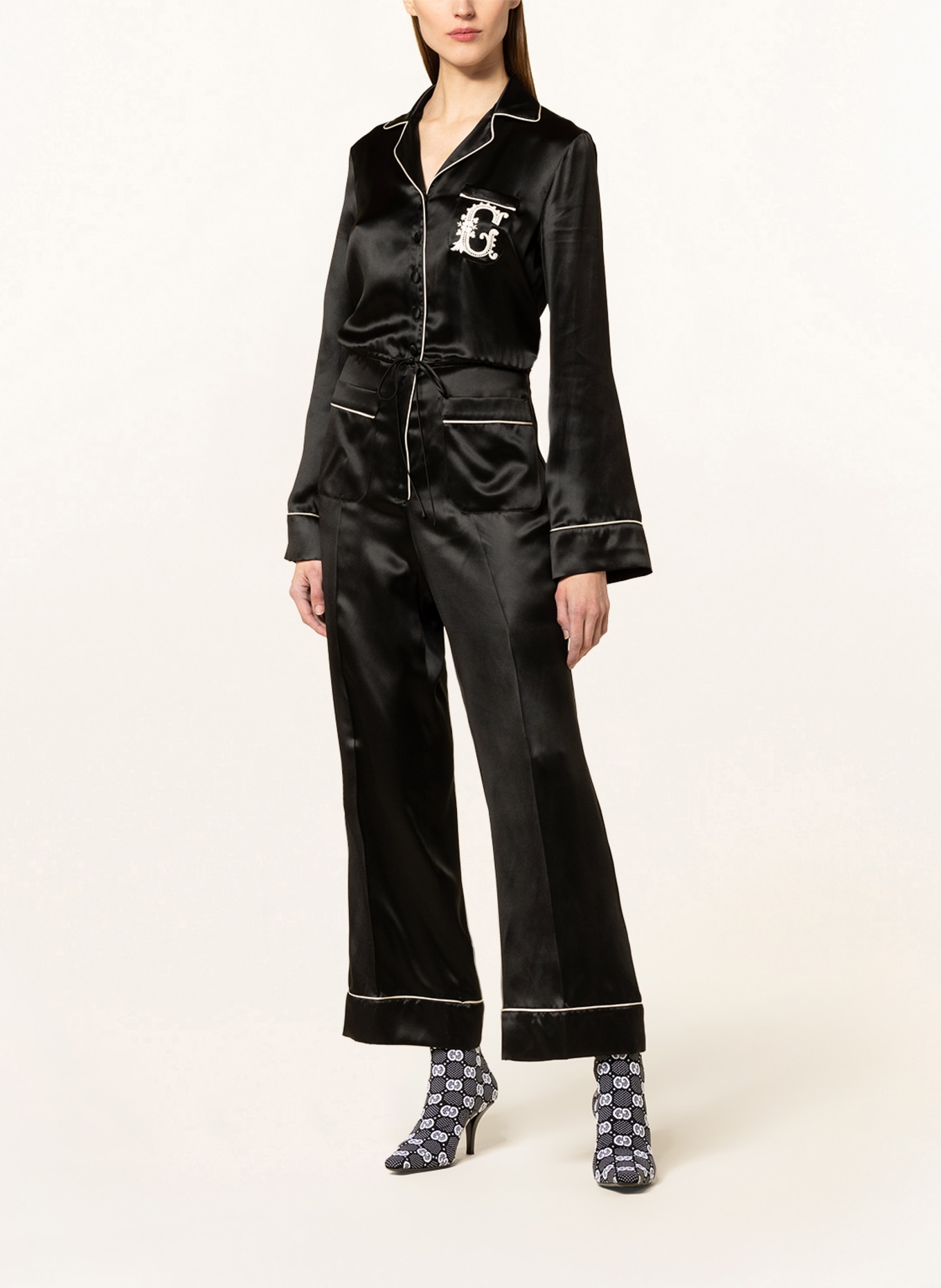 GUCCI Jumpsuit mit Seide, Farbe: 1043 Black/Mix (Bild 2)
