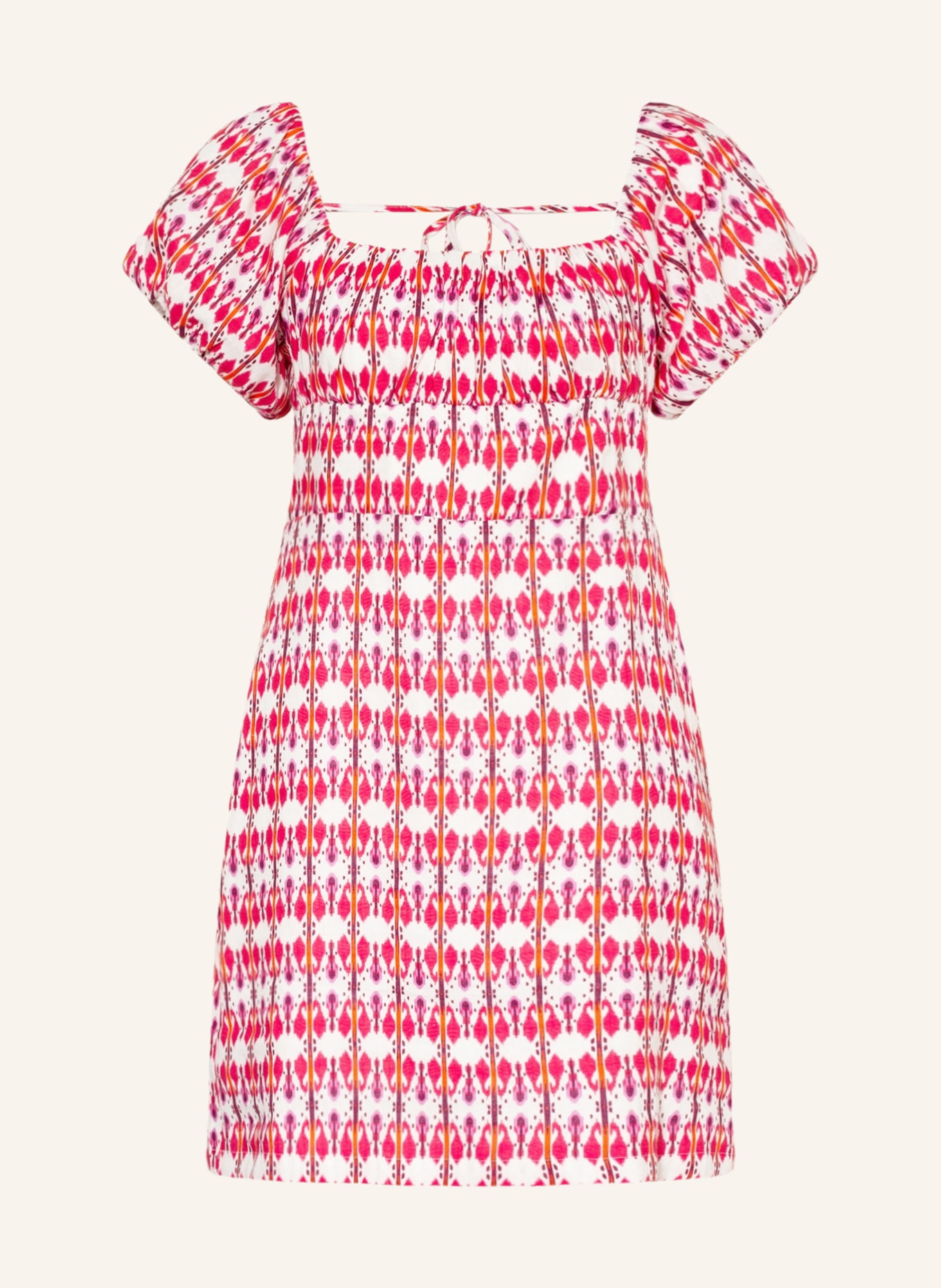 RIANI Kleid mit Leinen, Farbe: WEISS/ FUCHSIA/ LILA (Bild 1)