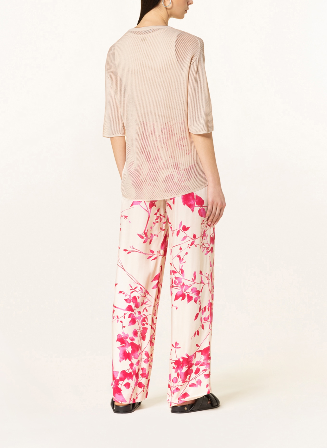 Riani Oversized Stripe Linen Shirt Pale Blue/white