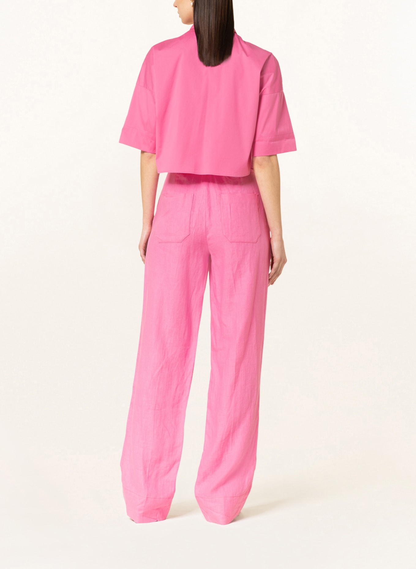 RIANI Wide leg trousers made of linen, Color: PINK (Image 3)