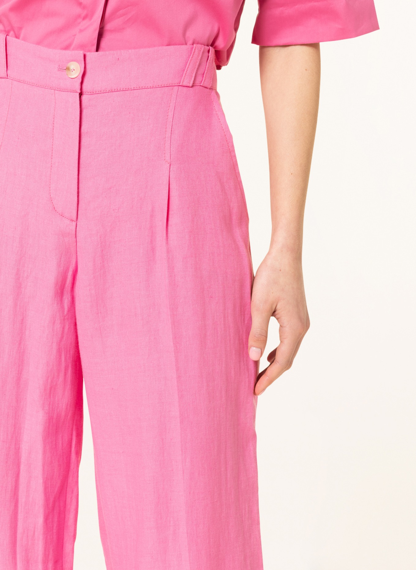 RIANI Wide leg trousers made of linen, Color: PINK (Image 5)