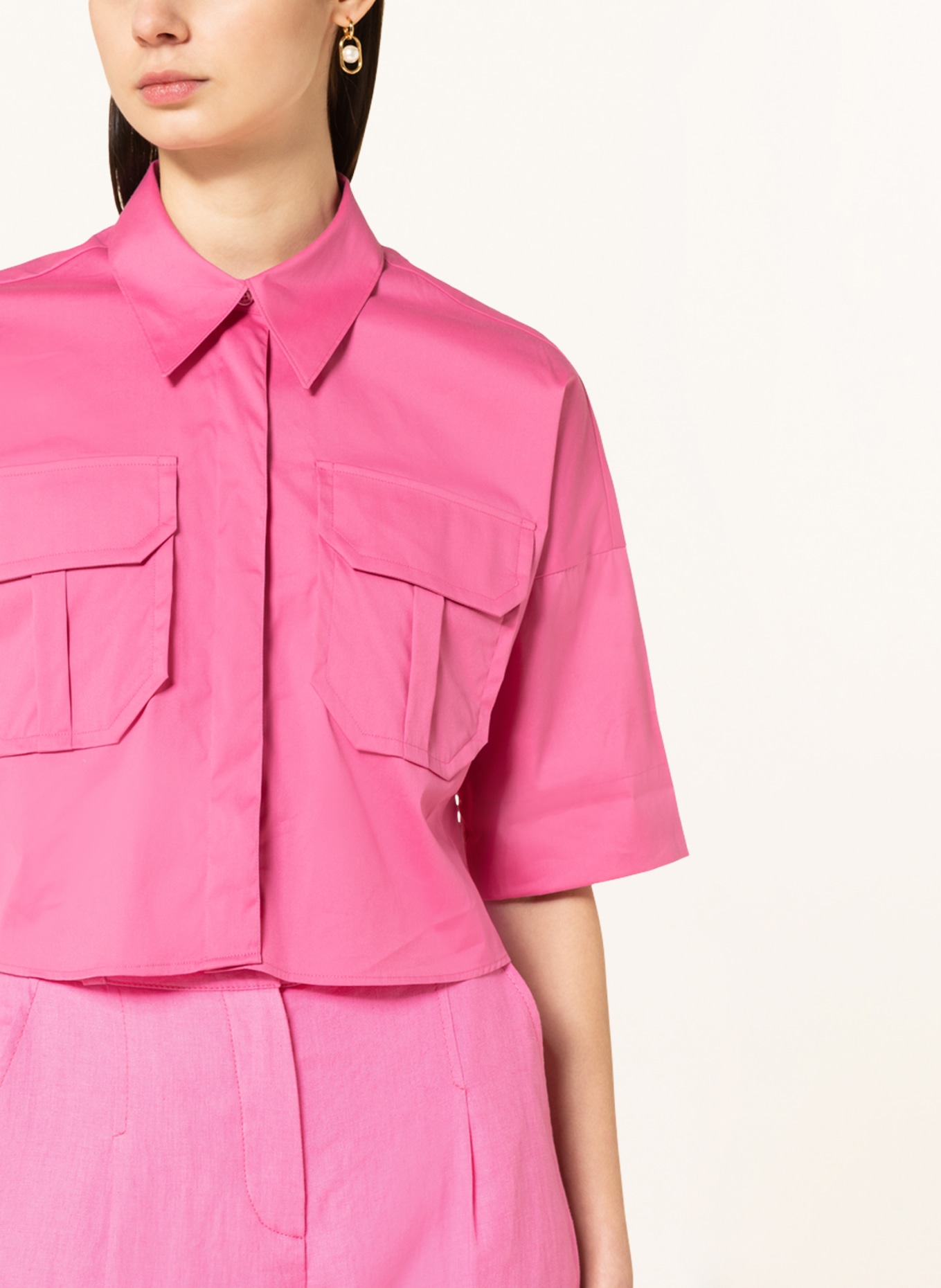 RIANI Cropped shirt blouse , Color: PINK (Image 4)