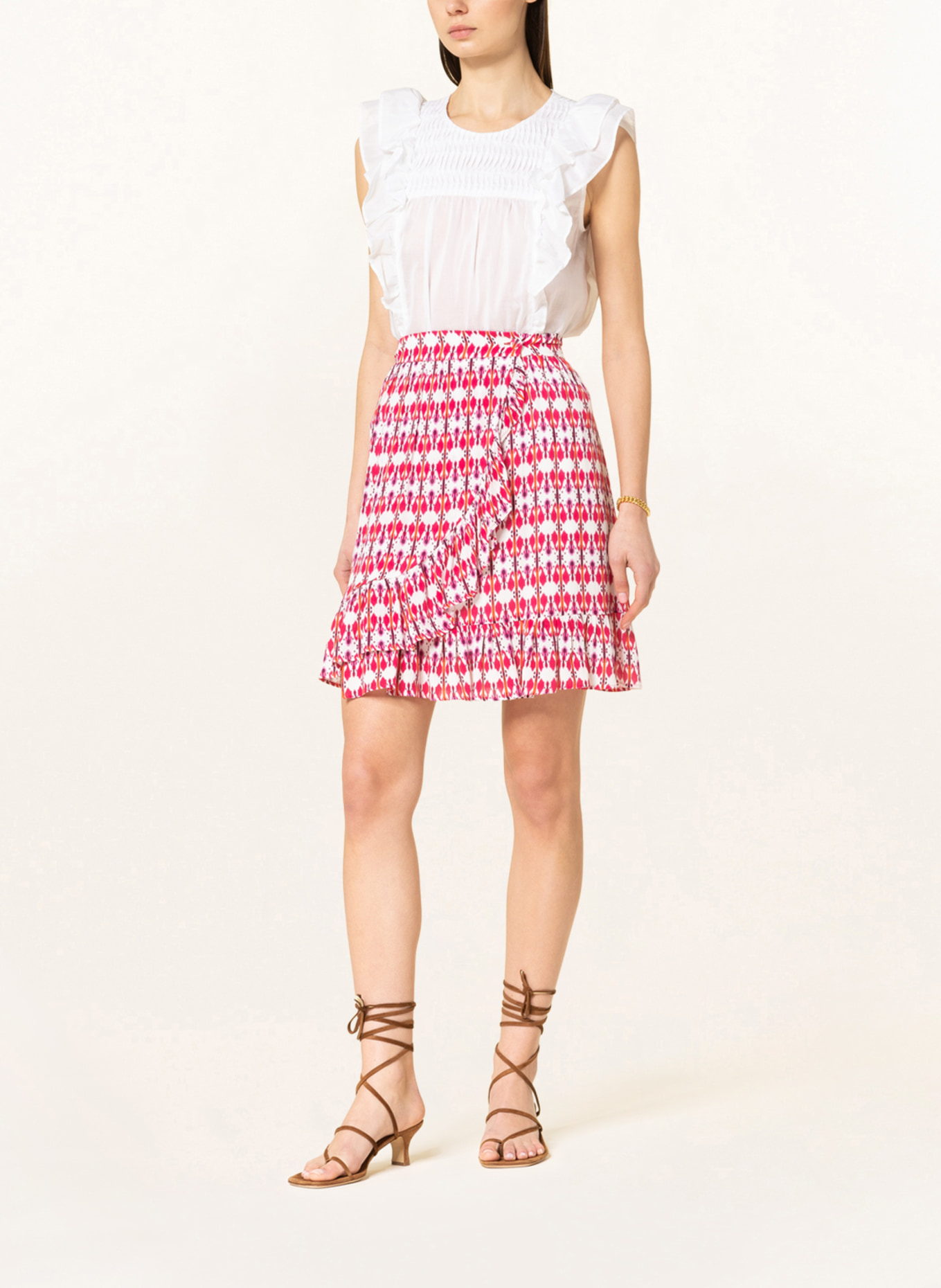 RIANI Wrap skirt , Color: WHITE/ FUCHSIA/ PURPLE (Image 2)