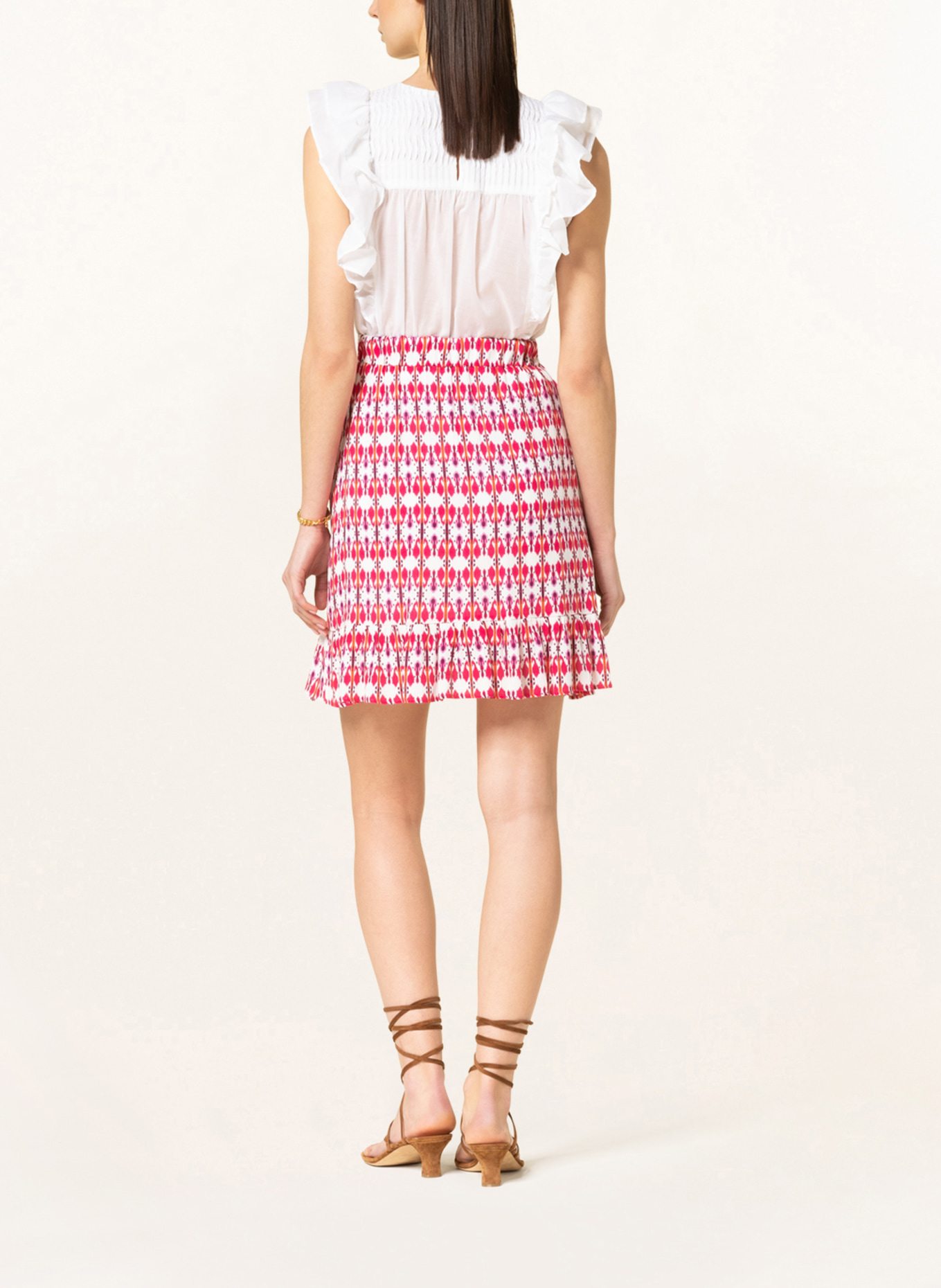 RIANI Wrap skirt , Color: WHITE/ FUCHSIA/ PURPLE (Image 3)