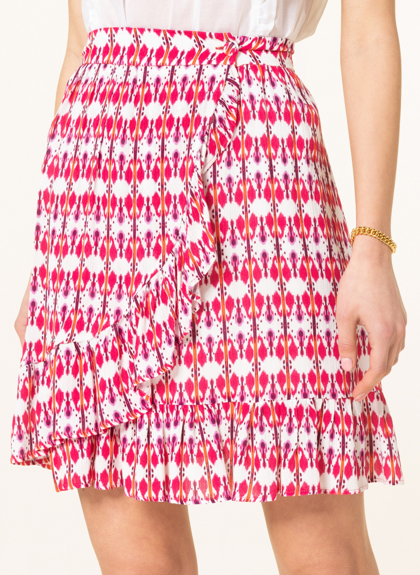 RIANI Wrap skirt , Color: WHITE/ FUCHSIA/ PURPLE (Image 4)