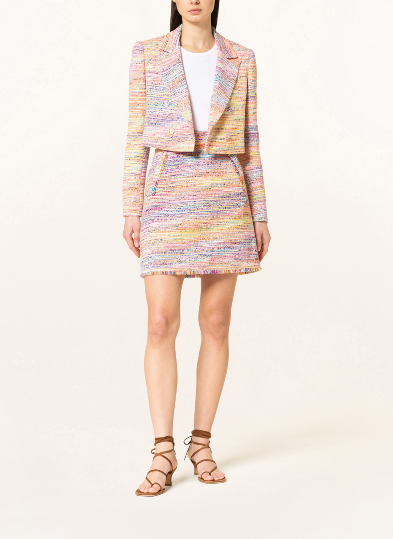 RIANI Tweed skirt , Color: YELLOW/ PURPLE/ GREEN (Image 2)
