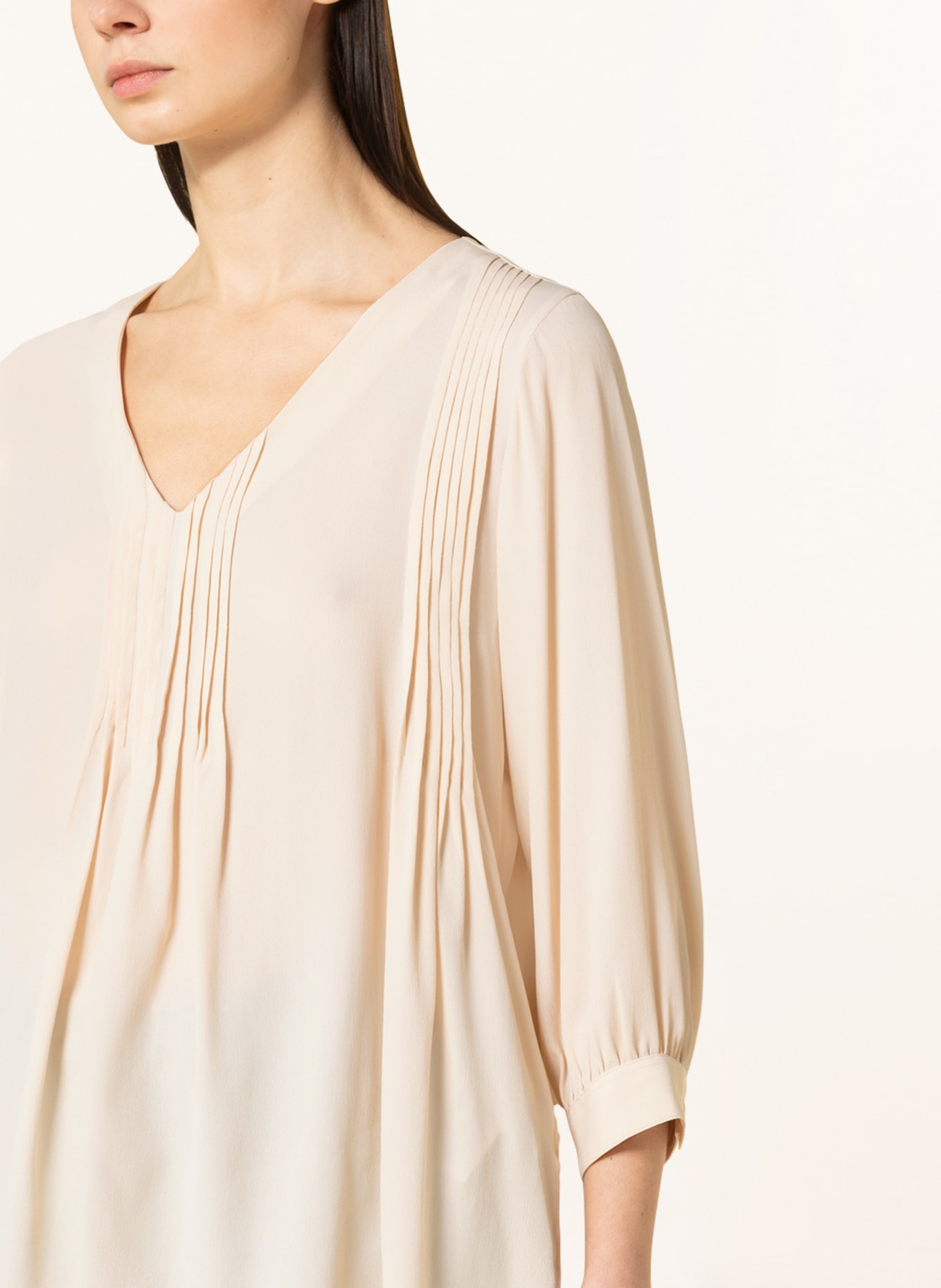 RIANI Shirt blouse with silk and 3/4 sleeves , Color: BEIGE (Image 4)