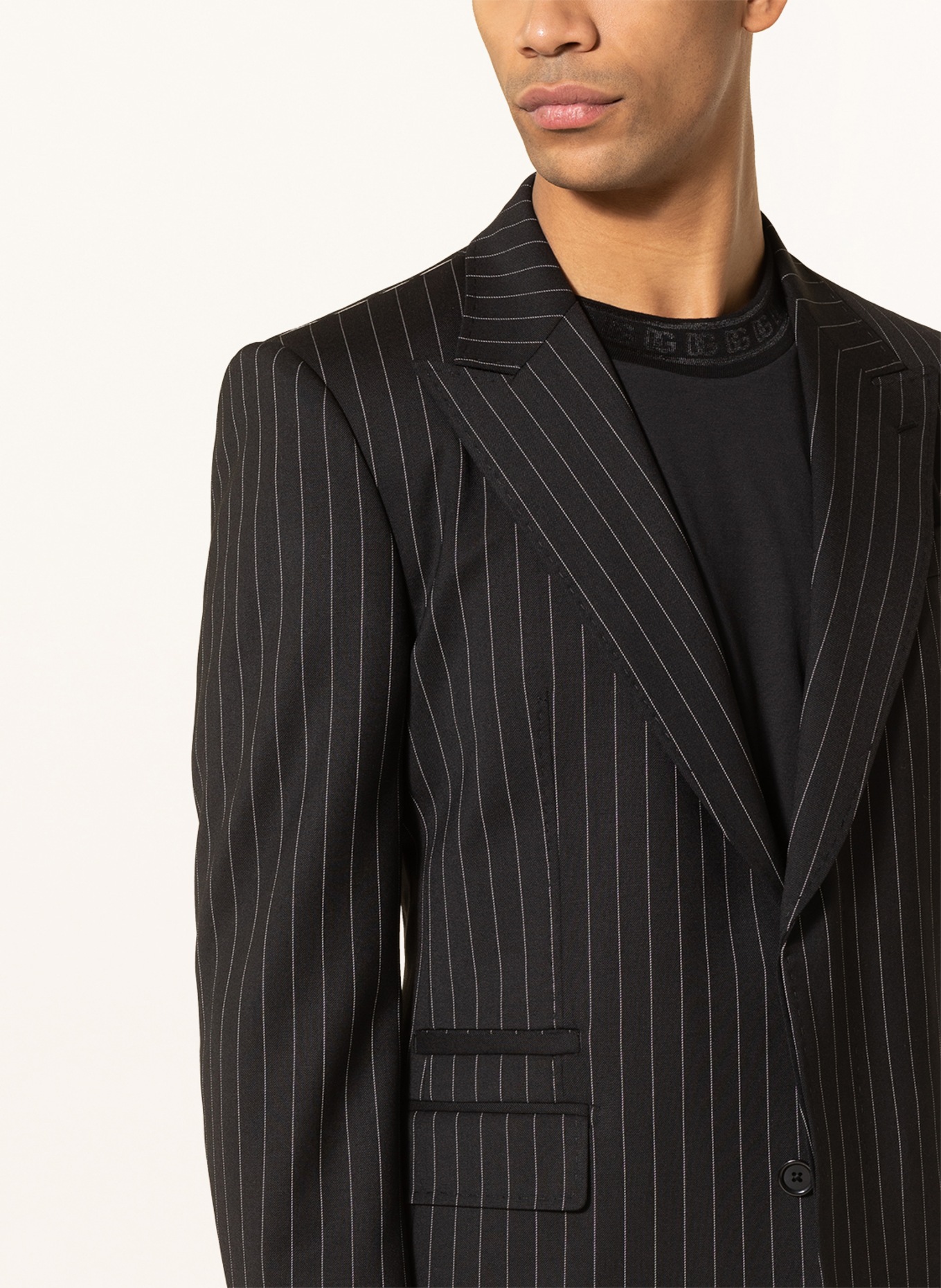 DOLCE & GABBANA Tailored jacket slim fit, Color: BLACK/ WHITE (Image 4)