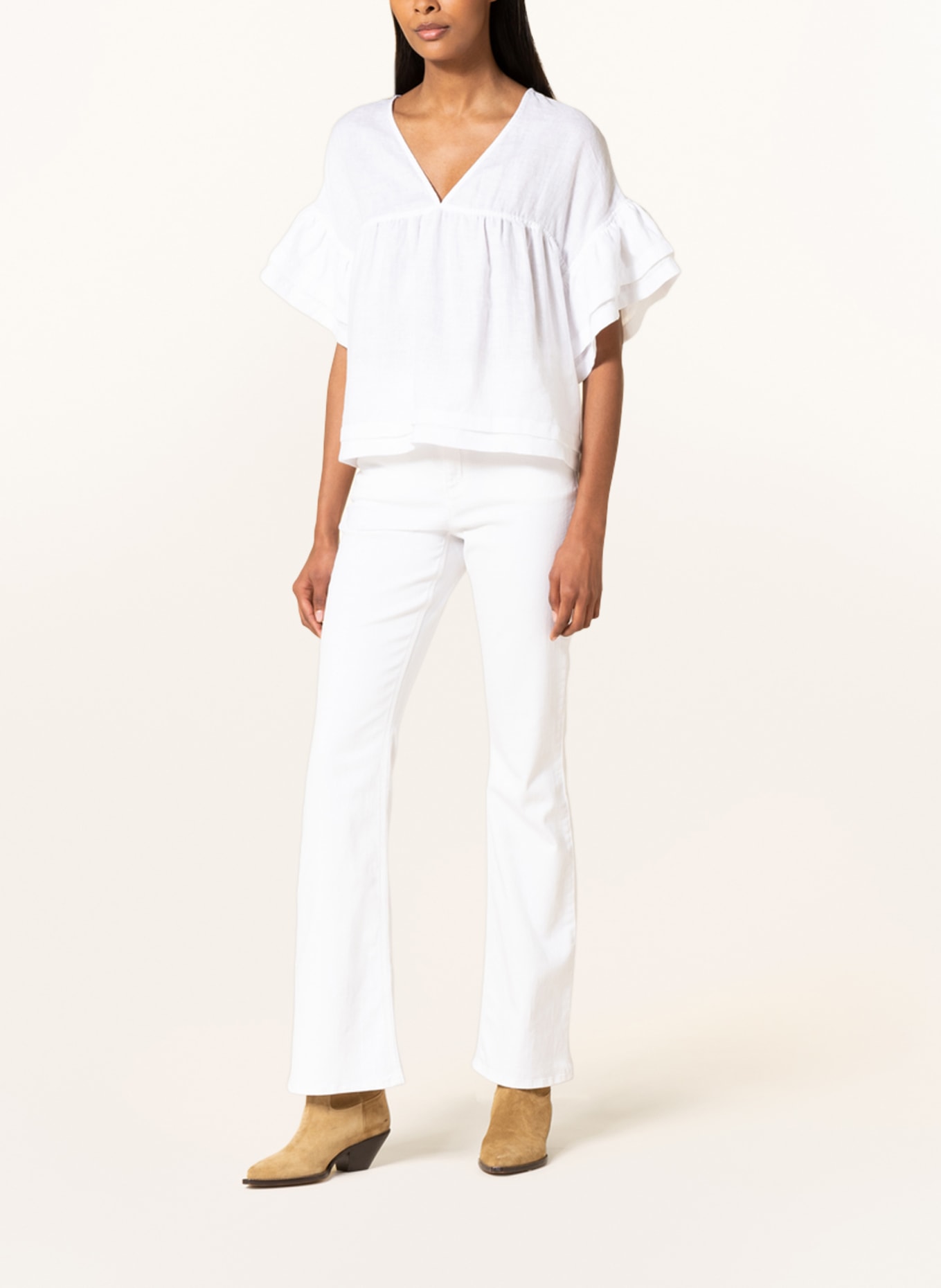 RIANI Shirt blouse made of linen, Color: WHITE (Image 2)