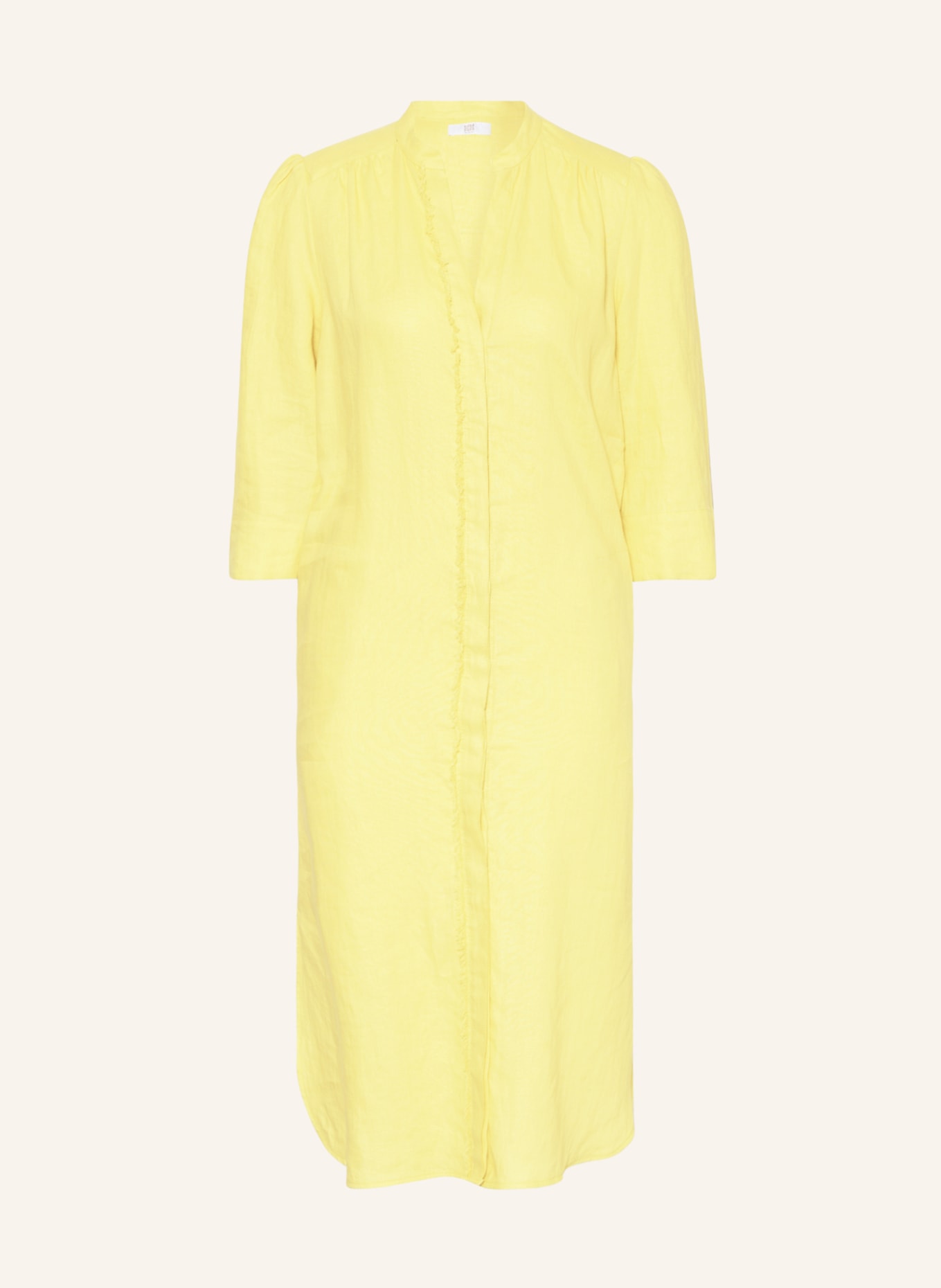 RIANI Hemdblusenkleid aus Leinen mit 3/4-Arm: GELB