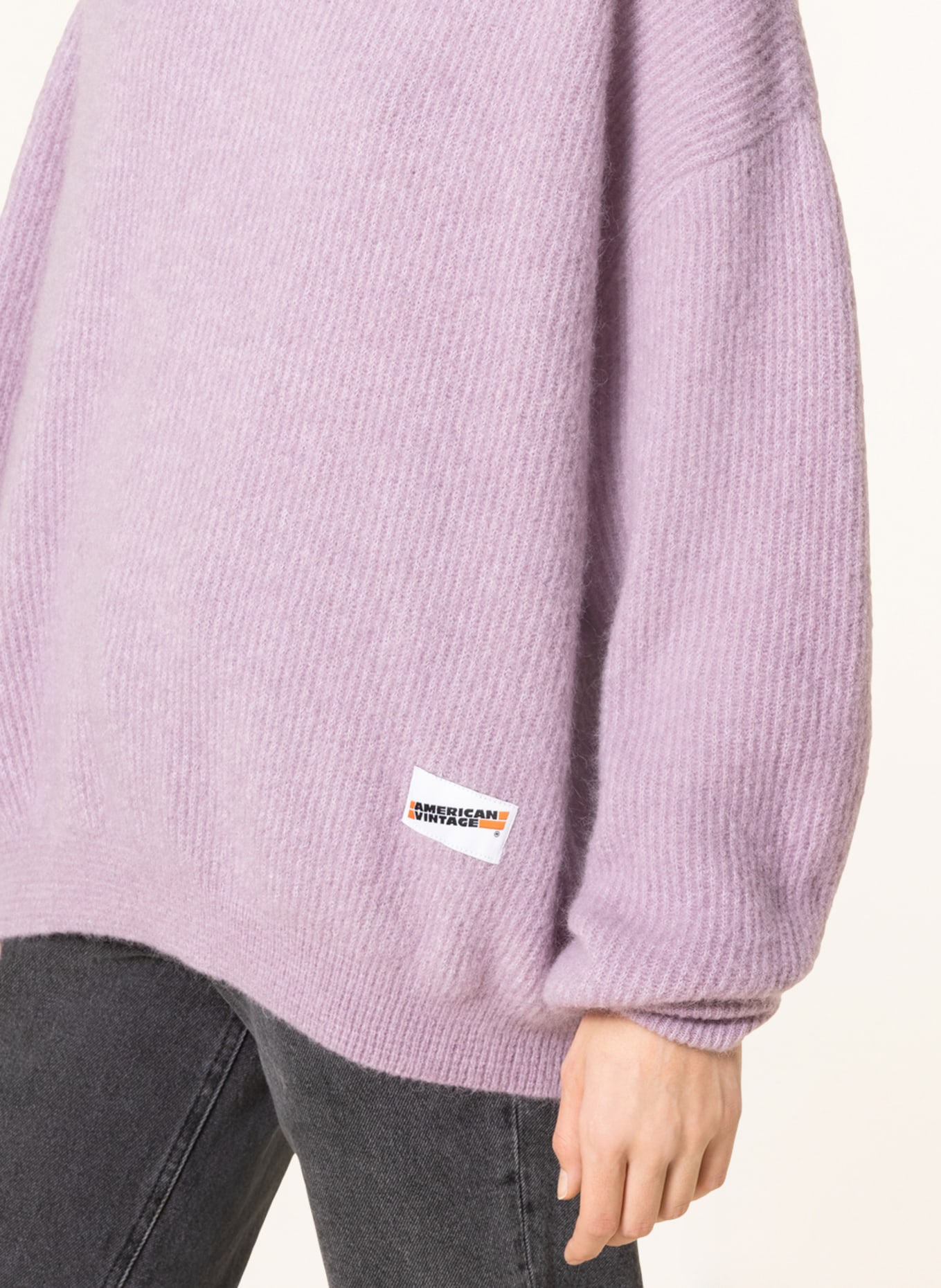 American Vintage Sweater with alpaca, Color: LIGHT PURPLE (Image 4)