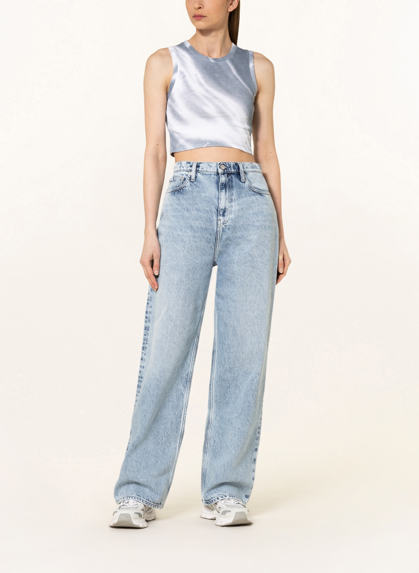 Calvin Klein Jeans Top, Farbe: BLAUGRAU/ WEISS (Bild 2)