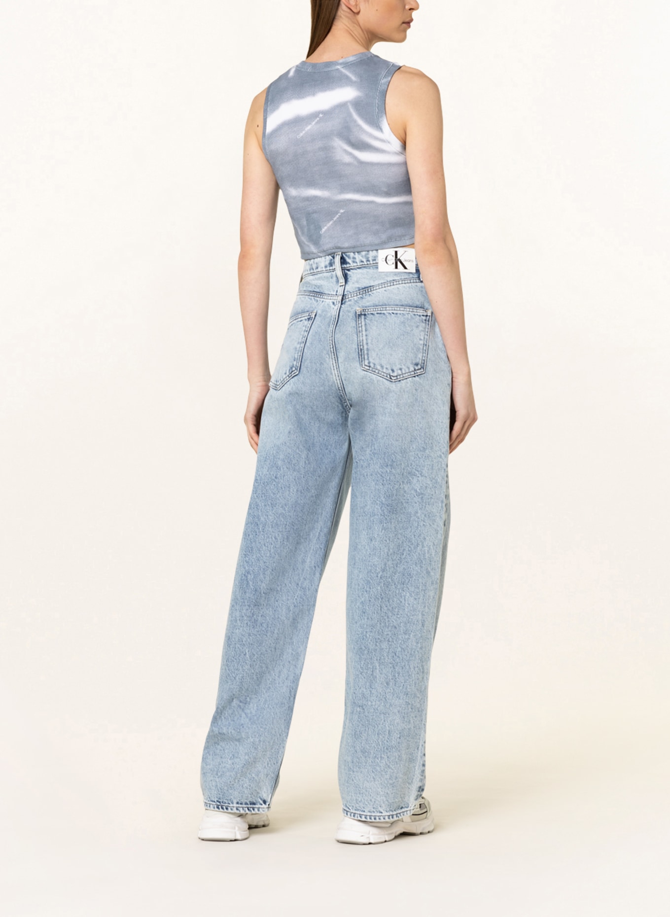 Calvin Klein Jeans Top, Farbe: BLAUGRAU/ WEISS (Bild 3)