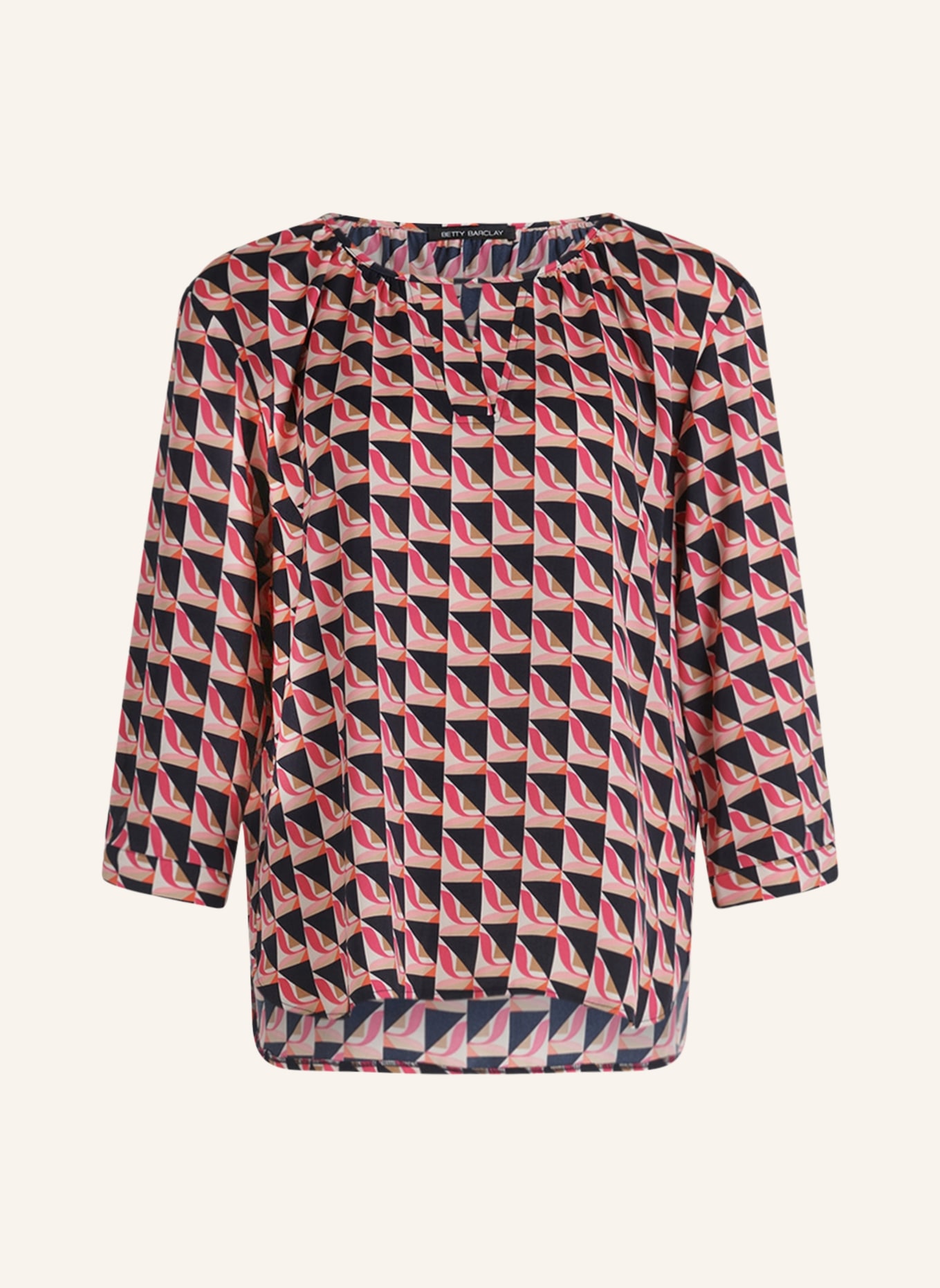 Betty Barclay Shirt blouse with 3/4 sleeves, Color: DARK BLUE/ PINK/ PINK (Image 1)