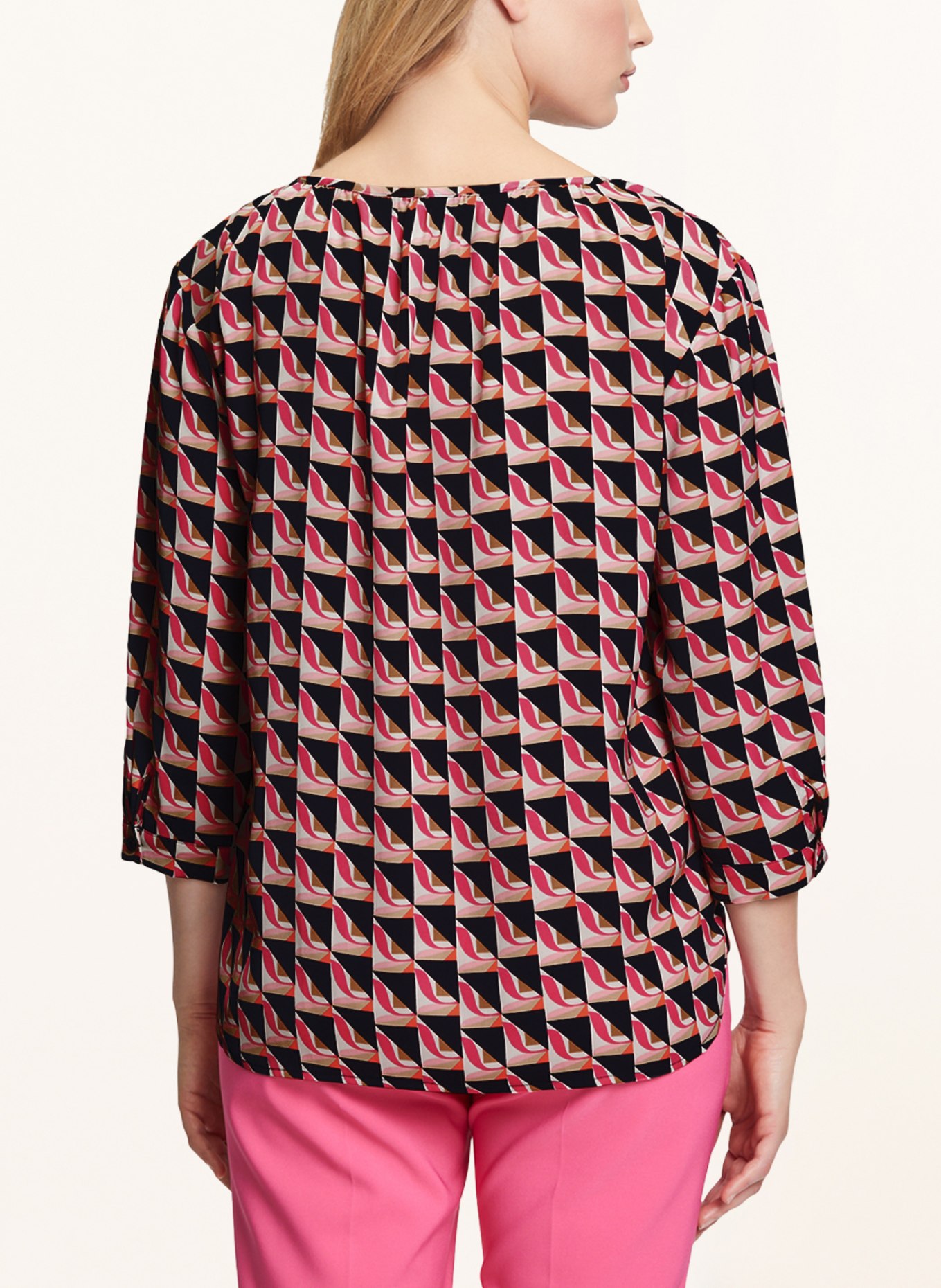 Betty Barclay Shirt blouse with 3/4 sleeves, Color: DARK BLUE/ PINK/ PINK (Image 3)